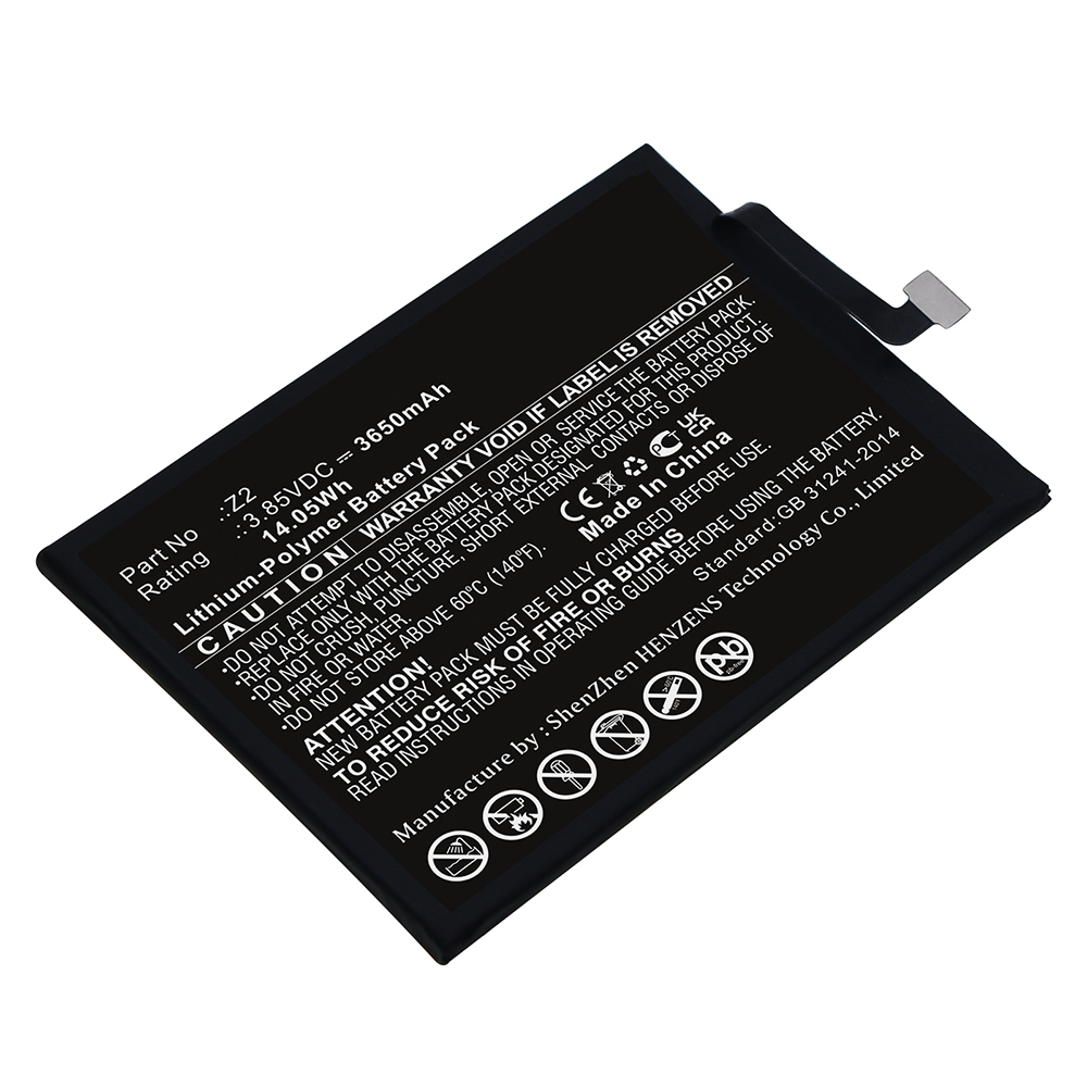 Synergy Digital Cell Phone Battery, Compatible with UMI Z2 Cell Phone Battery (Li-pol, 3.85V, 3650mAh)
