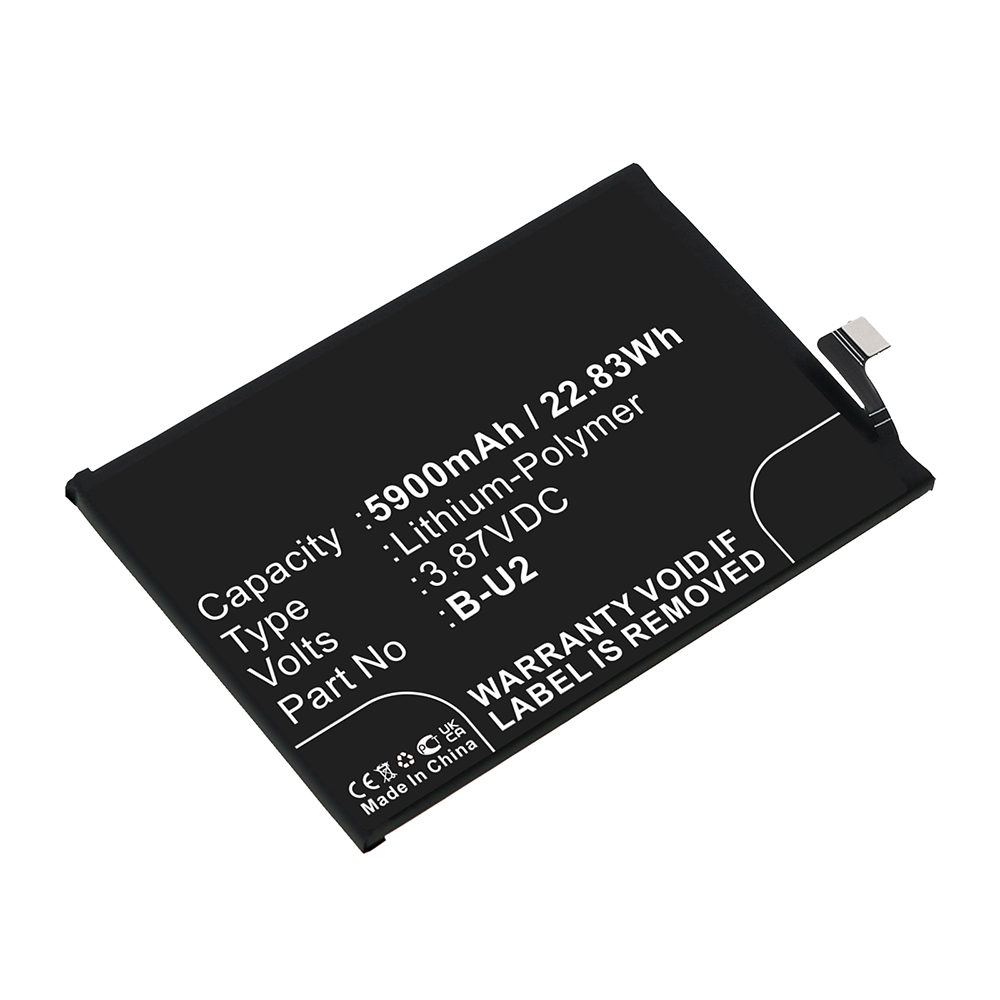 Synergy Digital Cell Phone Battery, Compatible with VIVO  B-U2 Cell Phone Battery (Li-Pol, 3.87V, 5900mAh)