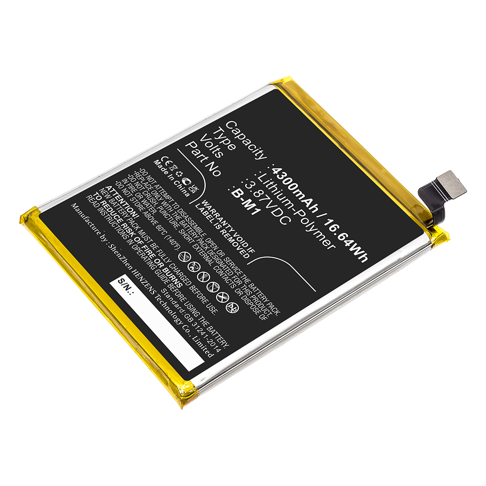 Synergy Digital Cell Phone Battery, Compatible with VIVO  B-M1 Cell Phone Battery (Li-Pol, 3.87V, 4300mAh)