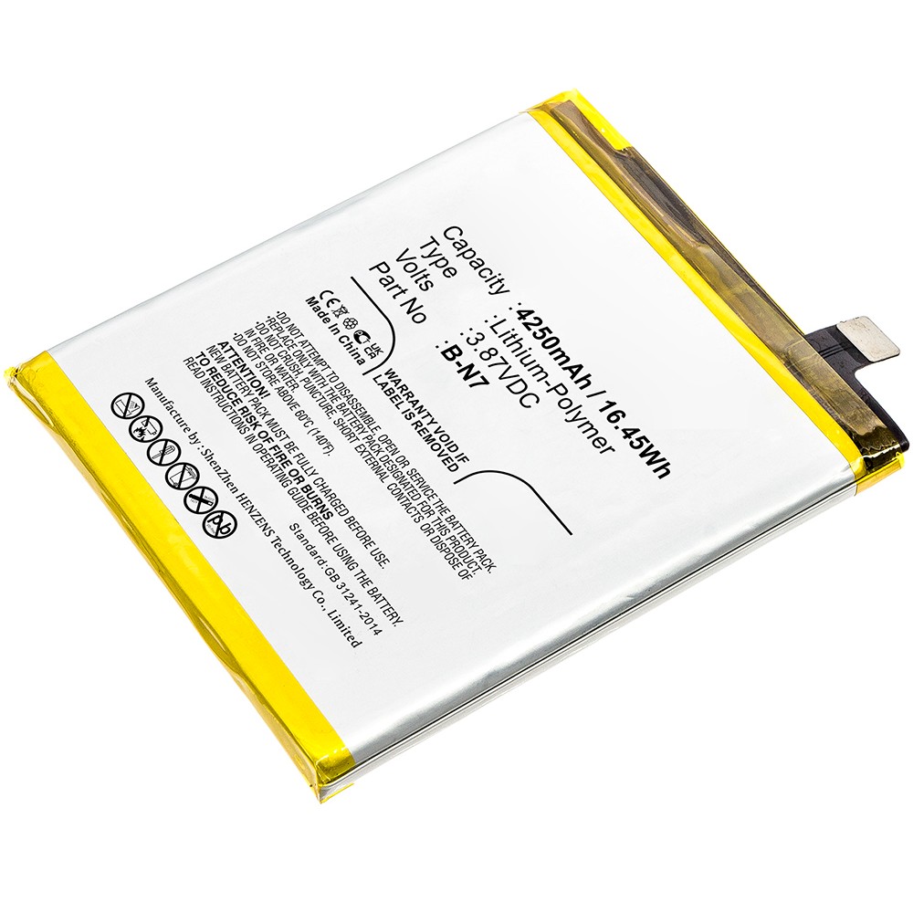 Synergy Digital Cell Phone Battery, Compatible with VIVO  B-N7 Cell Phone Battery (Li-Pol, 3.87V, 4250mAh)