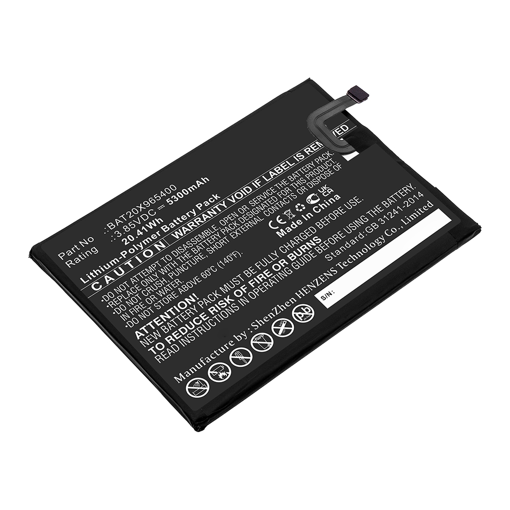 Synergy Digital Cell Phone Battery, Compatible with Doogee  BAT20X965400 Cell Phone Battery (Li-Pol, 3.85V, 5300mAh)