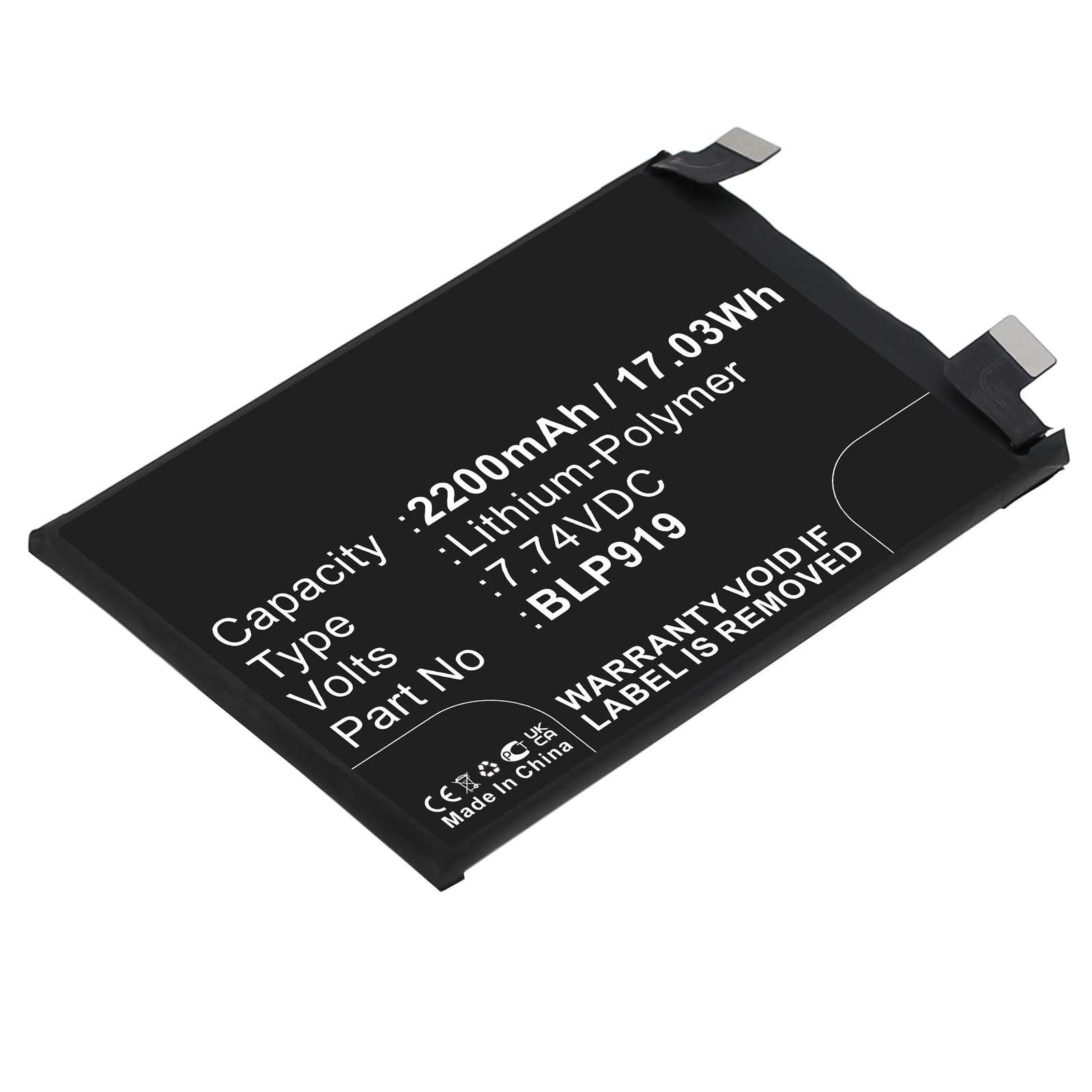 Synergy Digital Cell Phone Battery, Compatible with OPPO BLP919 Cell Phone Battery (Li-Pol, 7.74V, 2200mAh)