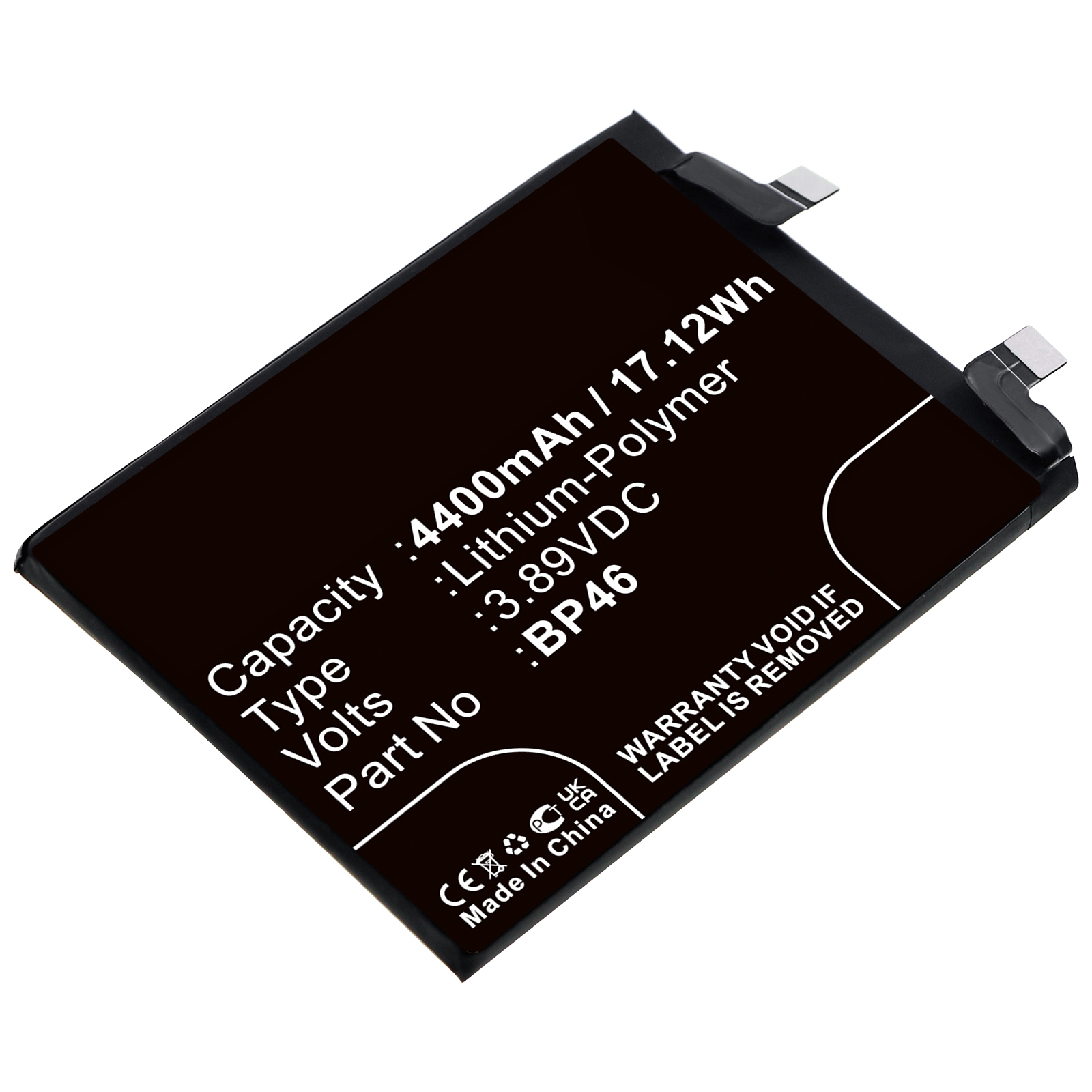 Synergy Digital Cell Phone Battery, Compatible with Xiaomi BP46 Cell Phone Battery (Li-Pol, 3.89V, 4400mAh)