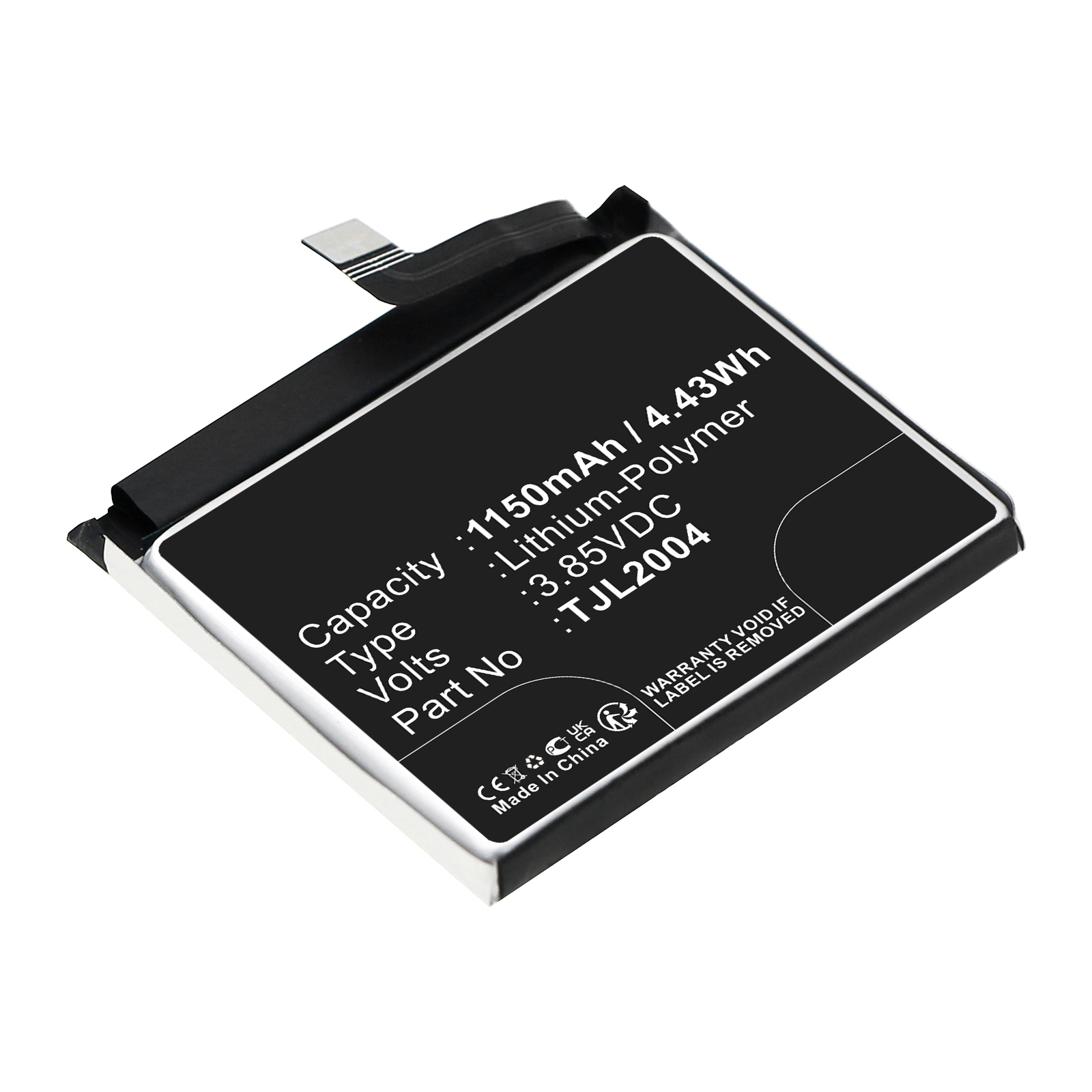 Synergy Digital Cell Phone Battery, Compatible with Wiko TJL2004 Cell Phone Battery (Li-Pol, 3.85V, 1150mAh)