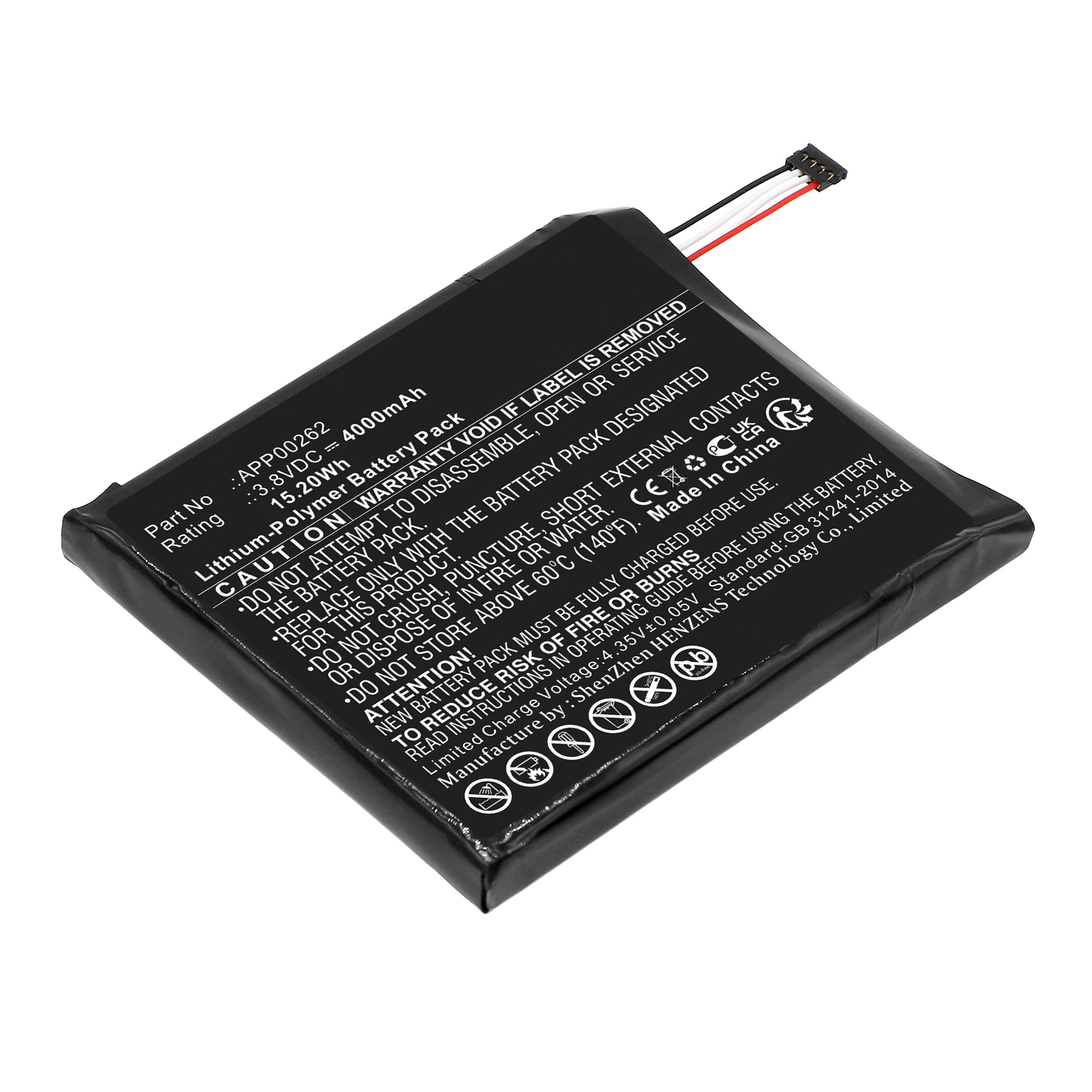 Synergy Digital Cell Phone Battery, Compatible with CAT APP00262 Cell Phone Battery (Li-Pol, 3.8V, 4000mAh)