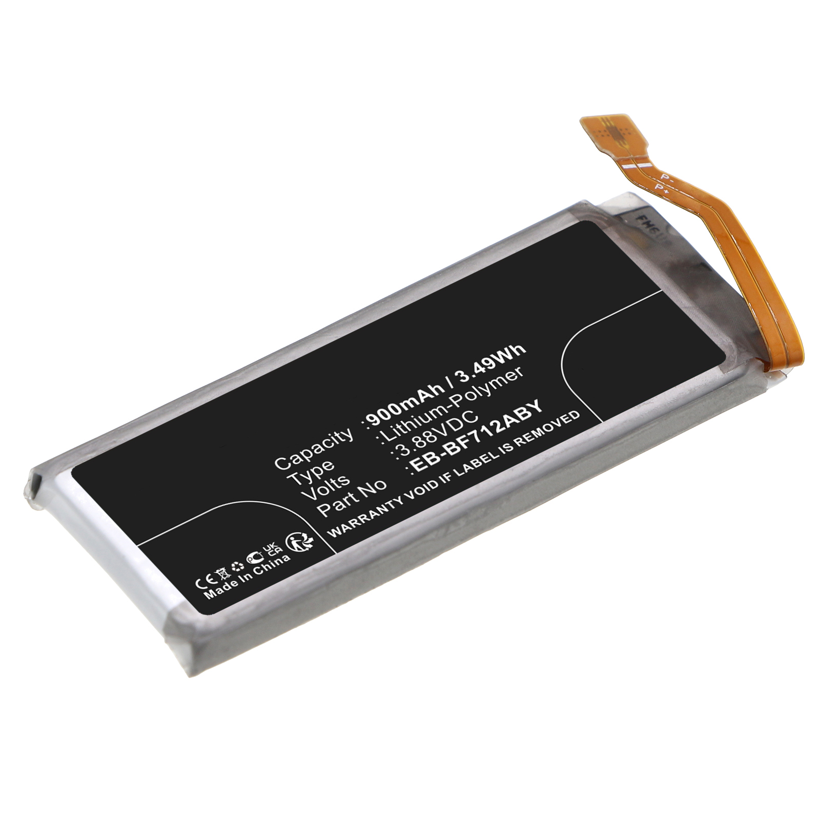 Synergy Digital Cell Phone Battery, Compatible with Samsung EB-BF712ABY Cell Phone Battery (Li-Pol, 3.88V, 900mAh)
