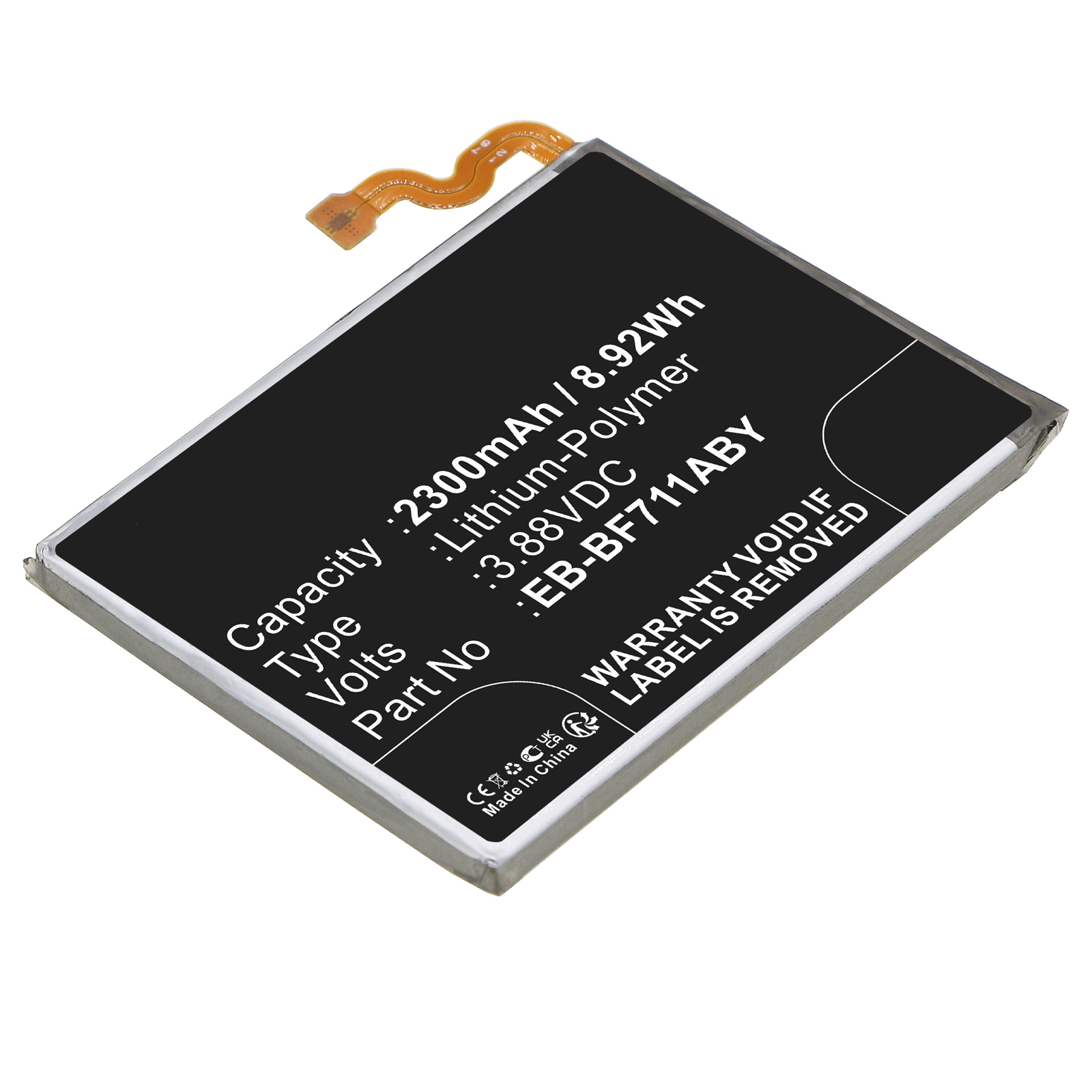 Synergy Digital Cell Phone Battery, Compatible with Samsung EB-BF711ABY Cell Phone Battery (Li-Pol, 3.88V, 2300mAh)
