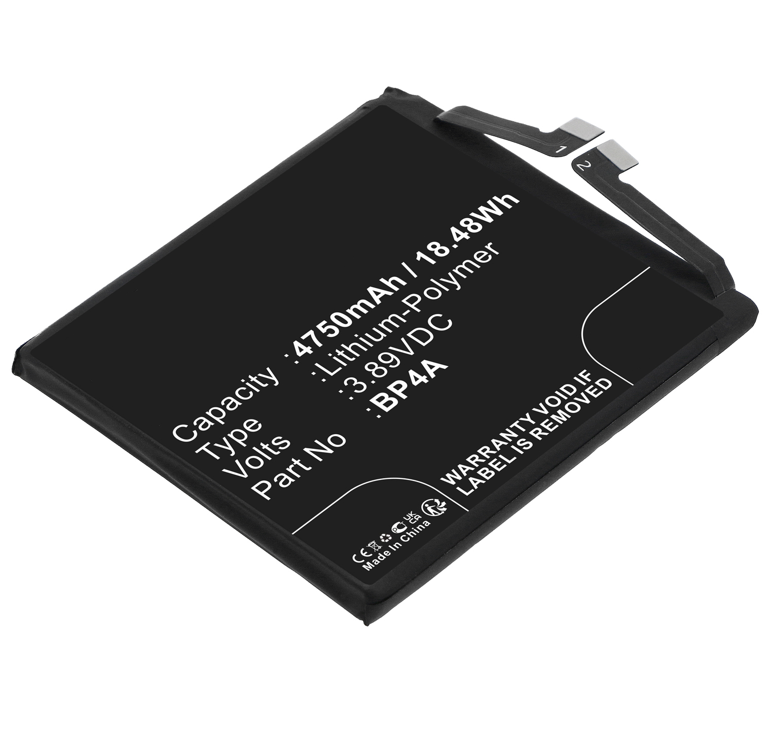 Synergy Digital Cell Phone Battery, Compatible with Xiaomi BP4A Cell Phone Battery (Li-Pol, 3.89V, 4750mAh)