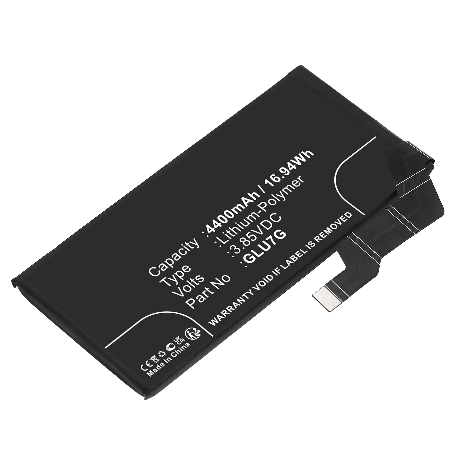 Synergy Digital Cell Phone Battery, Compatible with Google GLU7G Cell Phone Battery (Li-Pol, 3.85V, 4400mAh)