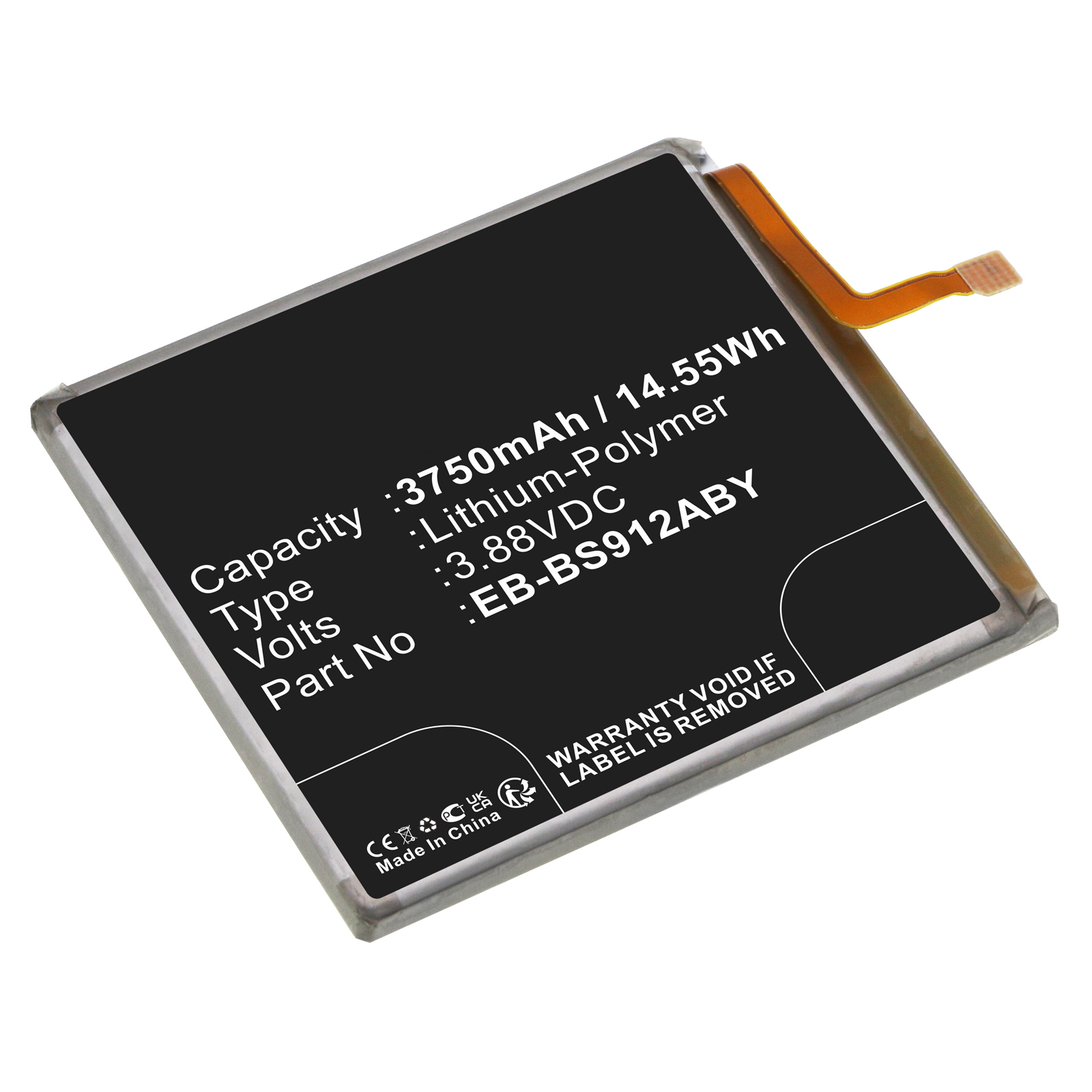 Synergy Digital Cell Phone Battery, Compatible with Samsung EB-BS912ABY Cell Phone Battery (Li-Pol, 3.88V, 3750mAh)