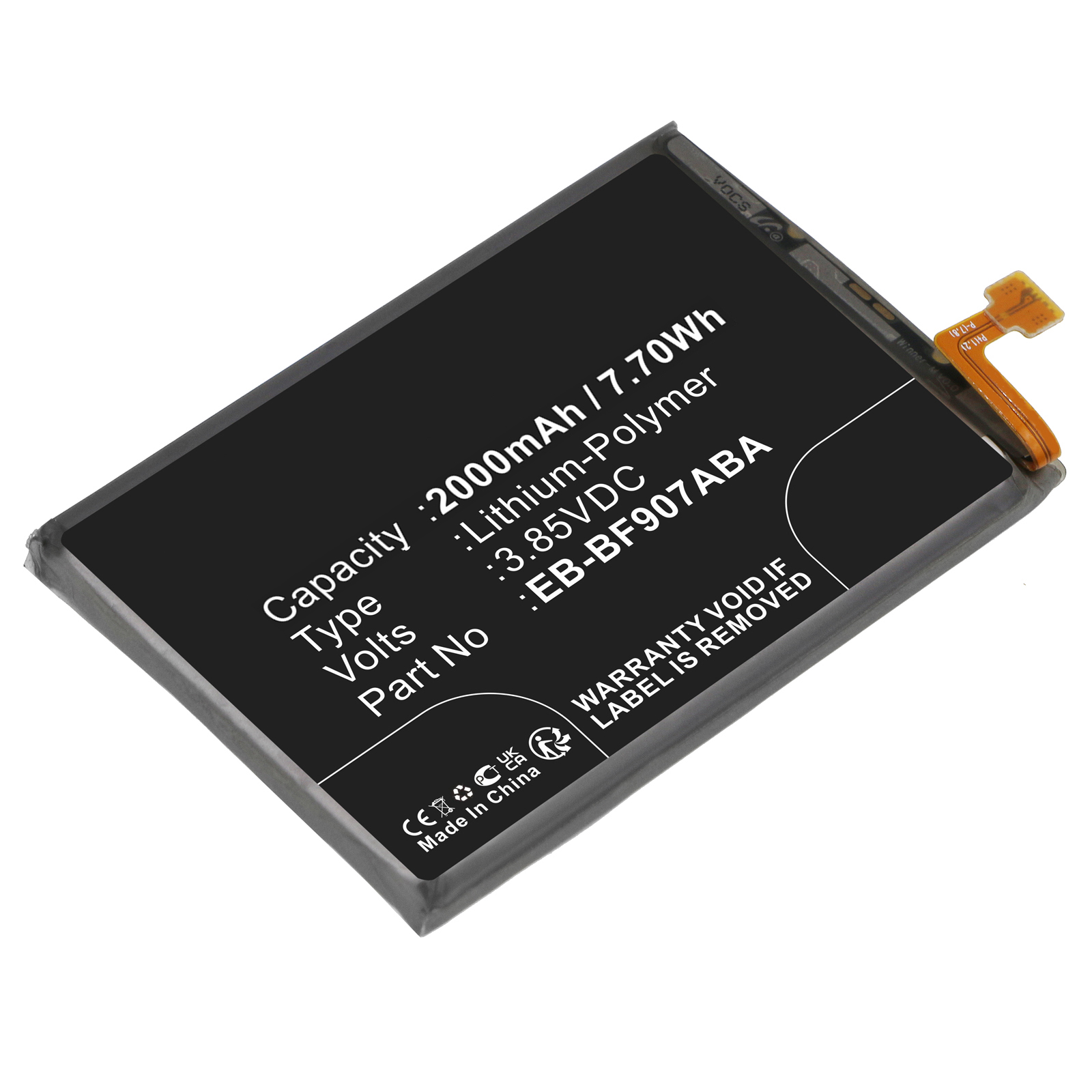 Synergy Digital Cell Phone Battery, Compatible with Samsung EB-BF907ABA Cell Phone Battery (Li-Pol, 3.85V, 2000mAh)