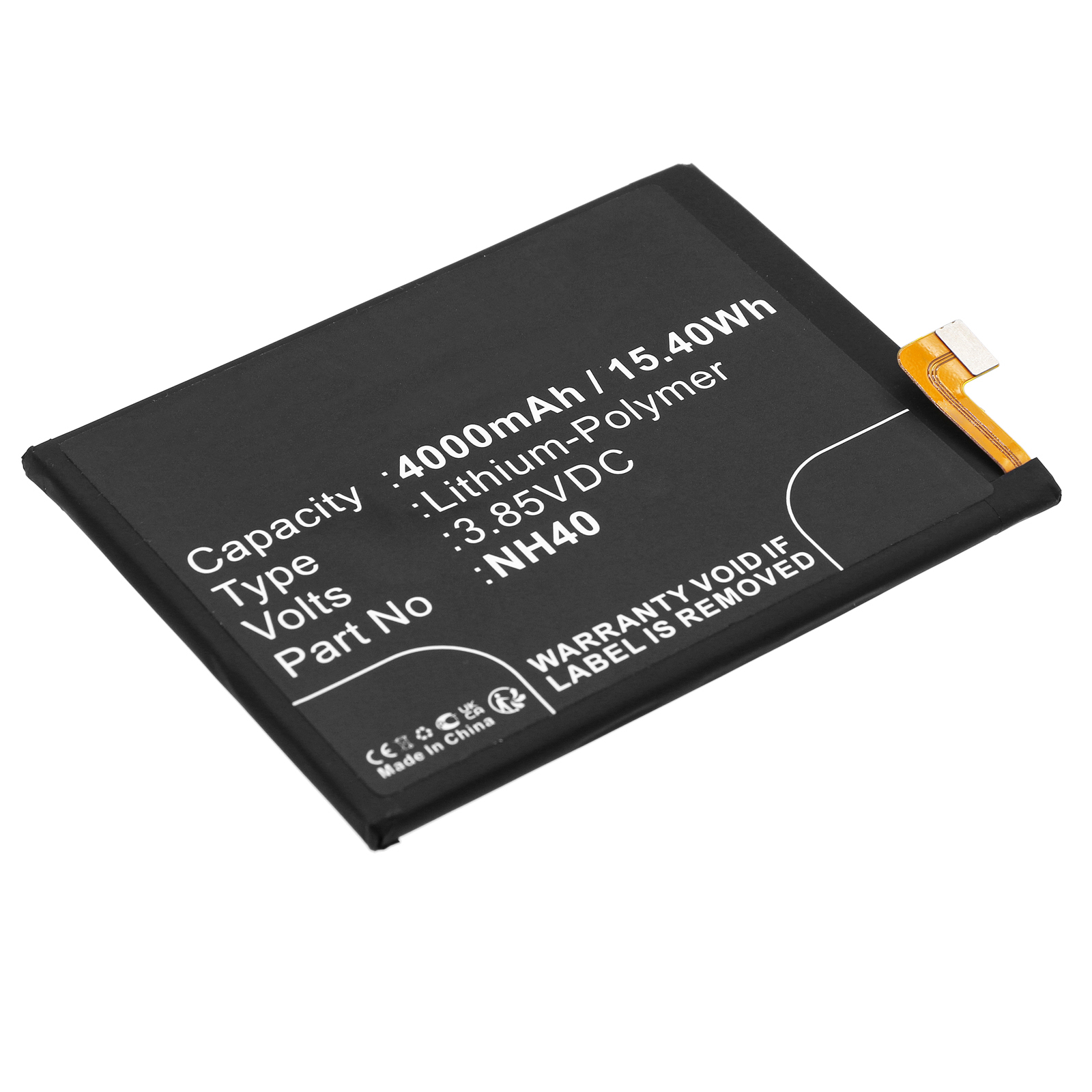 Synergy Digital Cell Phone Battery, Compatible with Motorola NH40 Cell Phone Battery (Li-Pol, 3.85V, 4000mAh)