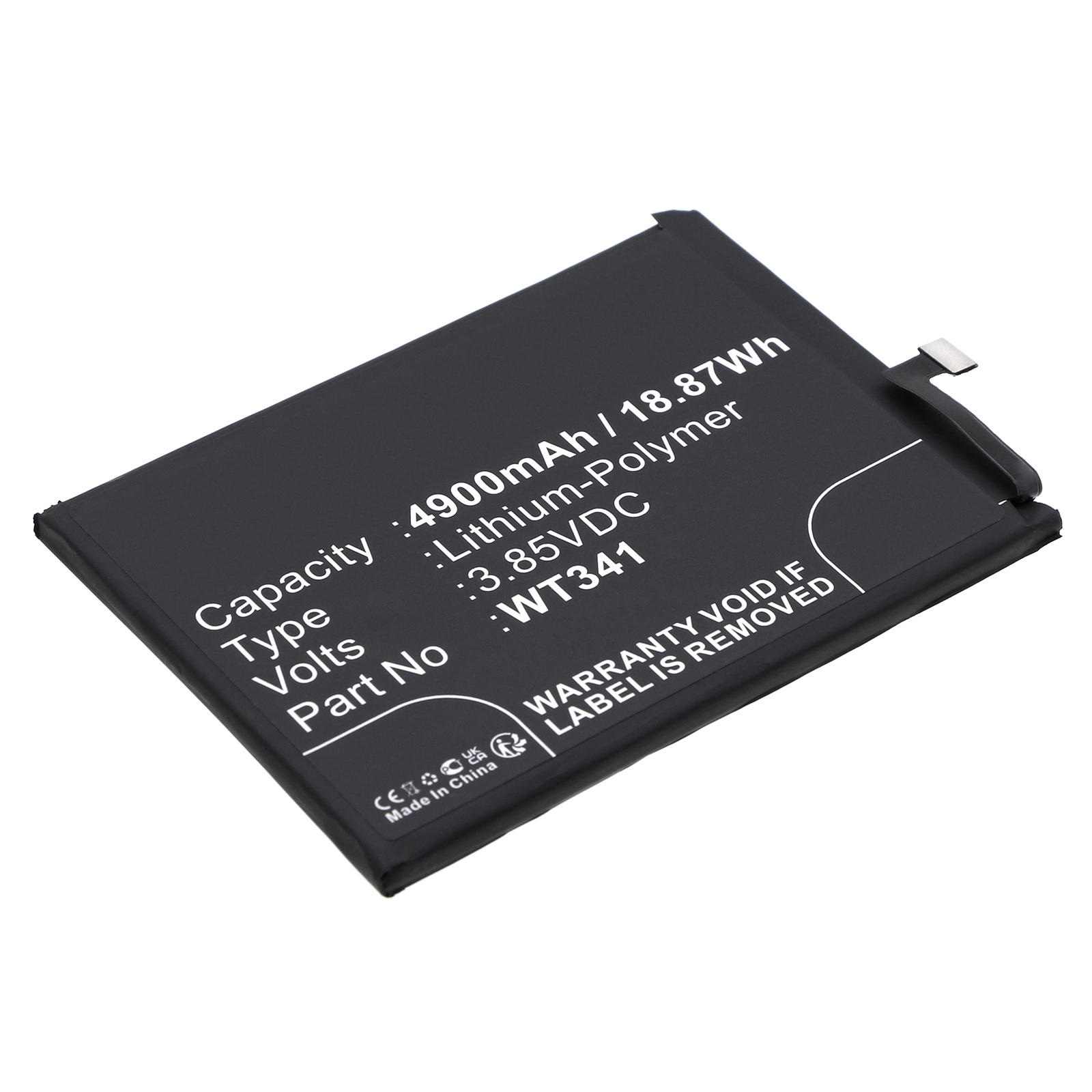 Synergy Digital Cell Phone Battery, Compatible with Nokia WT341 Cell Phone Battery (Li-Pol, 3.85V, 4900mAh)