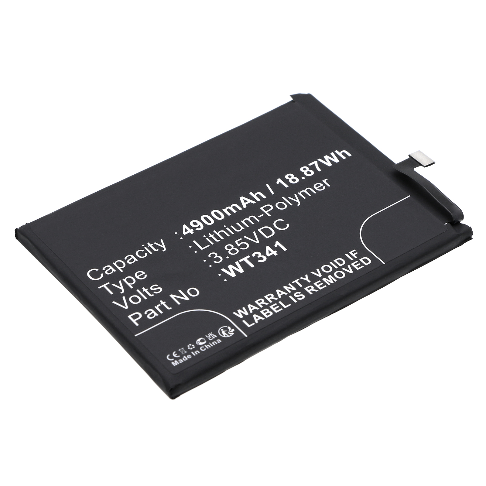 Synergy Digital Cell Phone Battery, Compatible with Nokia WT341 Cell Phone Battery (Li-Pol, 3.85V, 4900mAh)