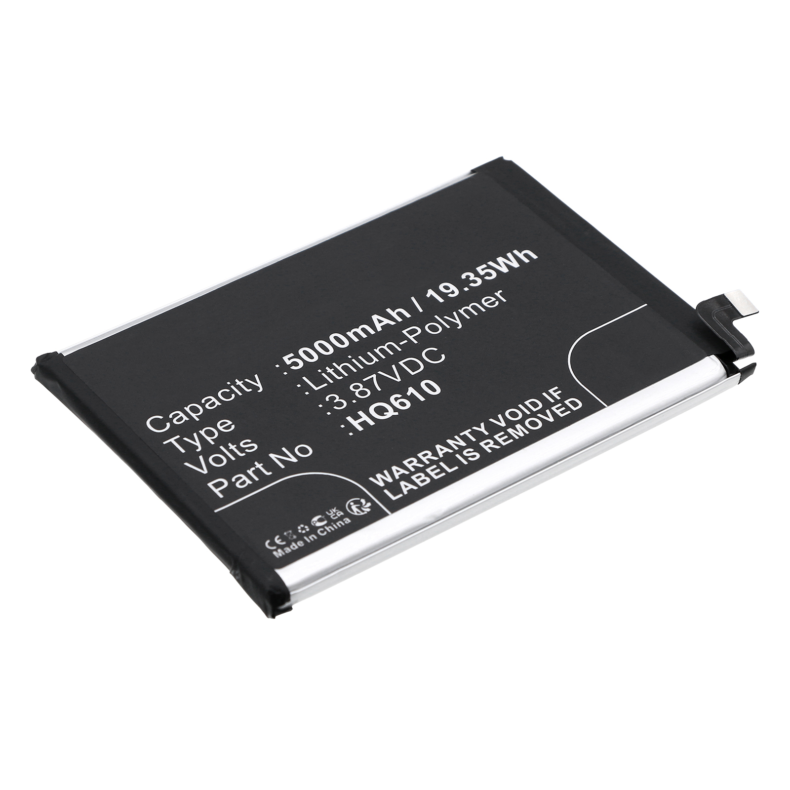Synergy Digital Cell Phone Battery, Compatible with Nokia HQ610 Cell Phone Battery (Li-Pol, 3.85V, 5000mAh)