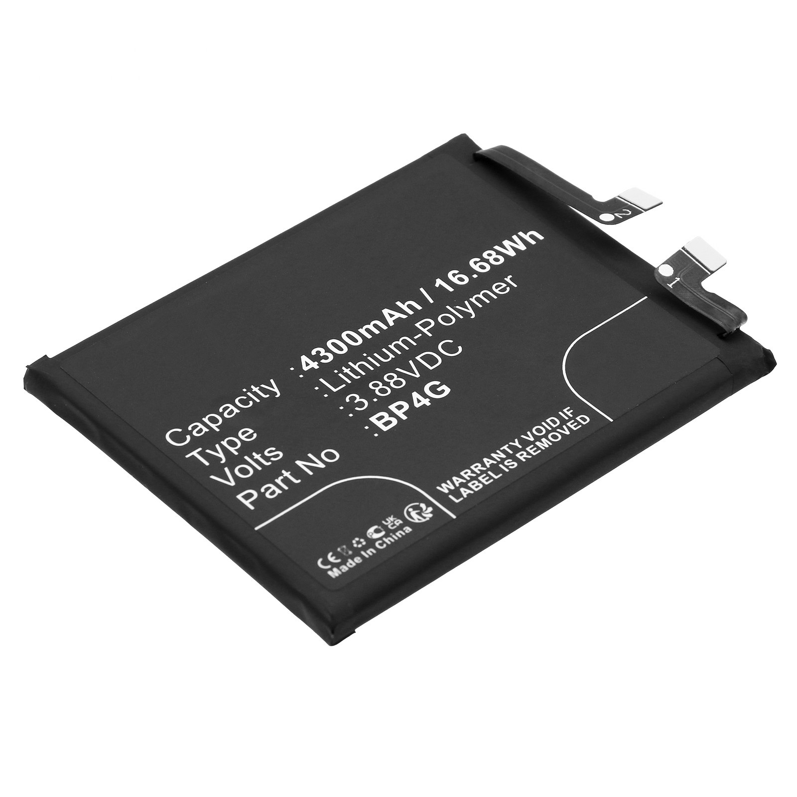 Synergy Digital Cell Phone Battery, Compatible with Xiaomi BP4G Cell Phone Battery (Li-Pol, 3.88V, 4300mAh)