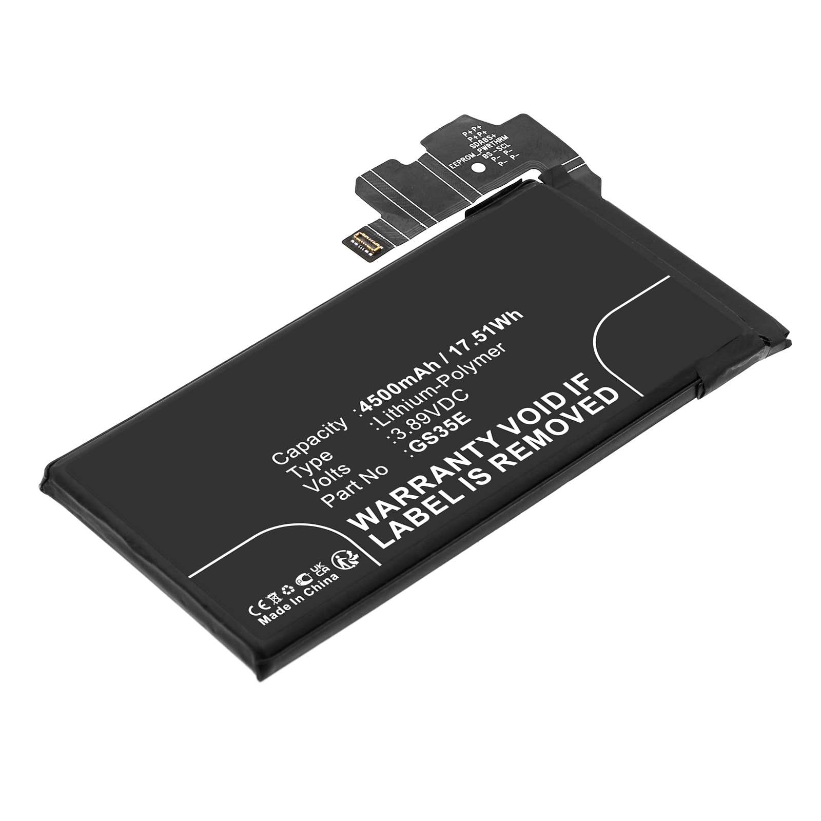 Synergy Digital Cell Phone Battery, Compatible with Google G949-00574-01 Cell Phone Battery (Li-Pol, 3.89V, 4500mAh)