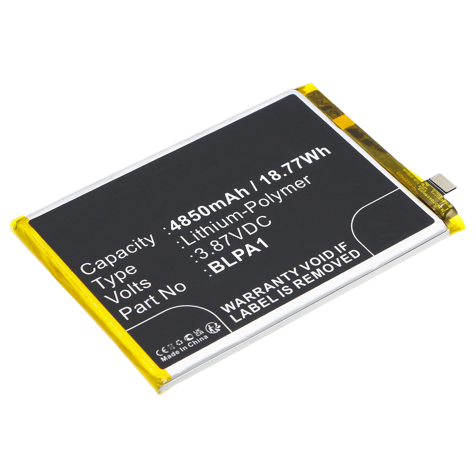 Synergy Digital Cell Phone Battery, Compatible with OPPO BLPA1 Cell Phone Battery (Li-Pol, 3.87V, 4850mAh)