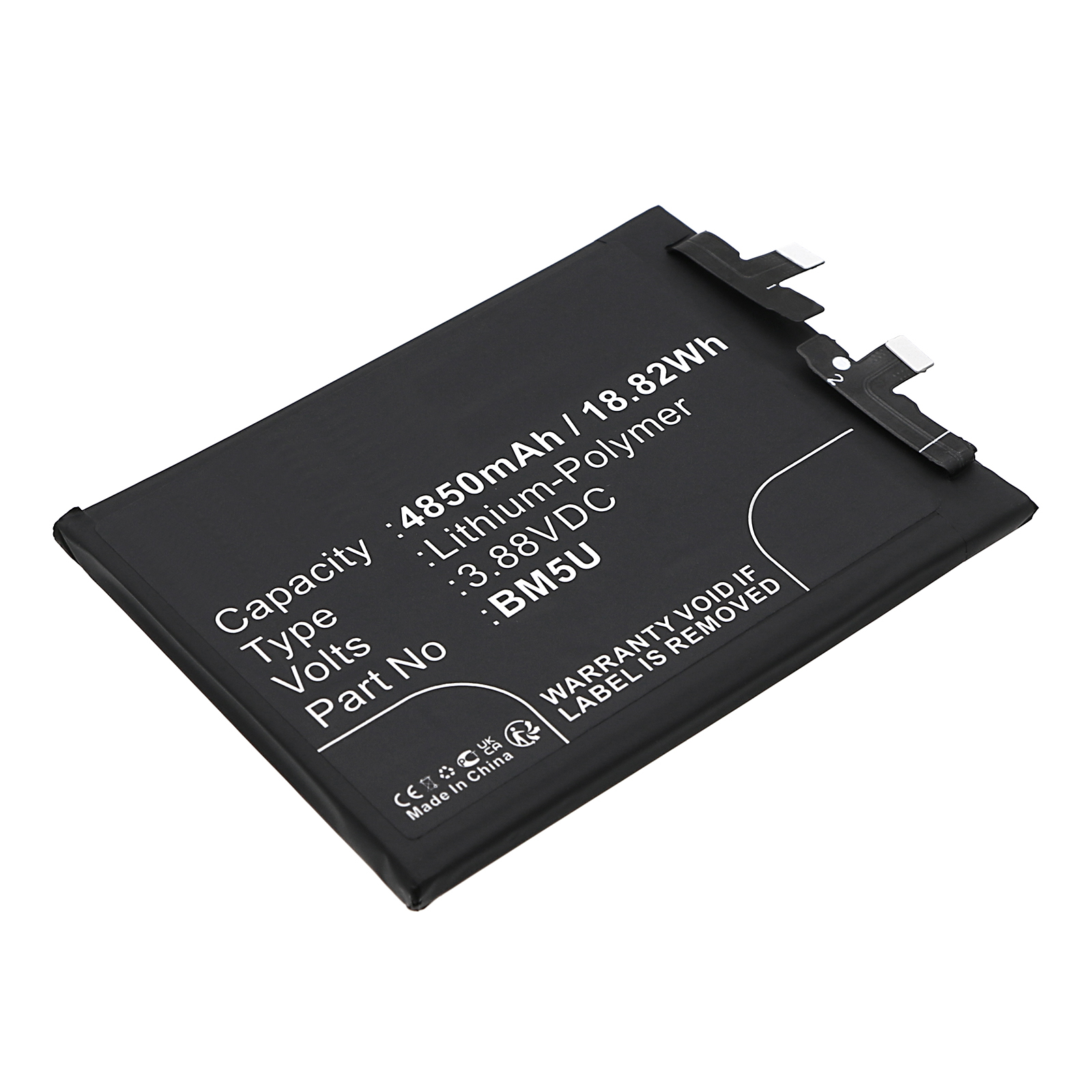 Synergy Digital Cell Phone Battery, Compatible with Redmi BM5U Cell Phone Battery (Li-Pol, 3.88V, 4850mAh)