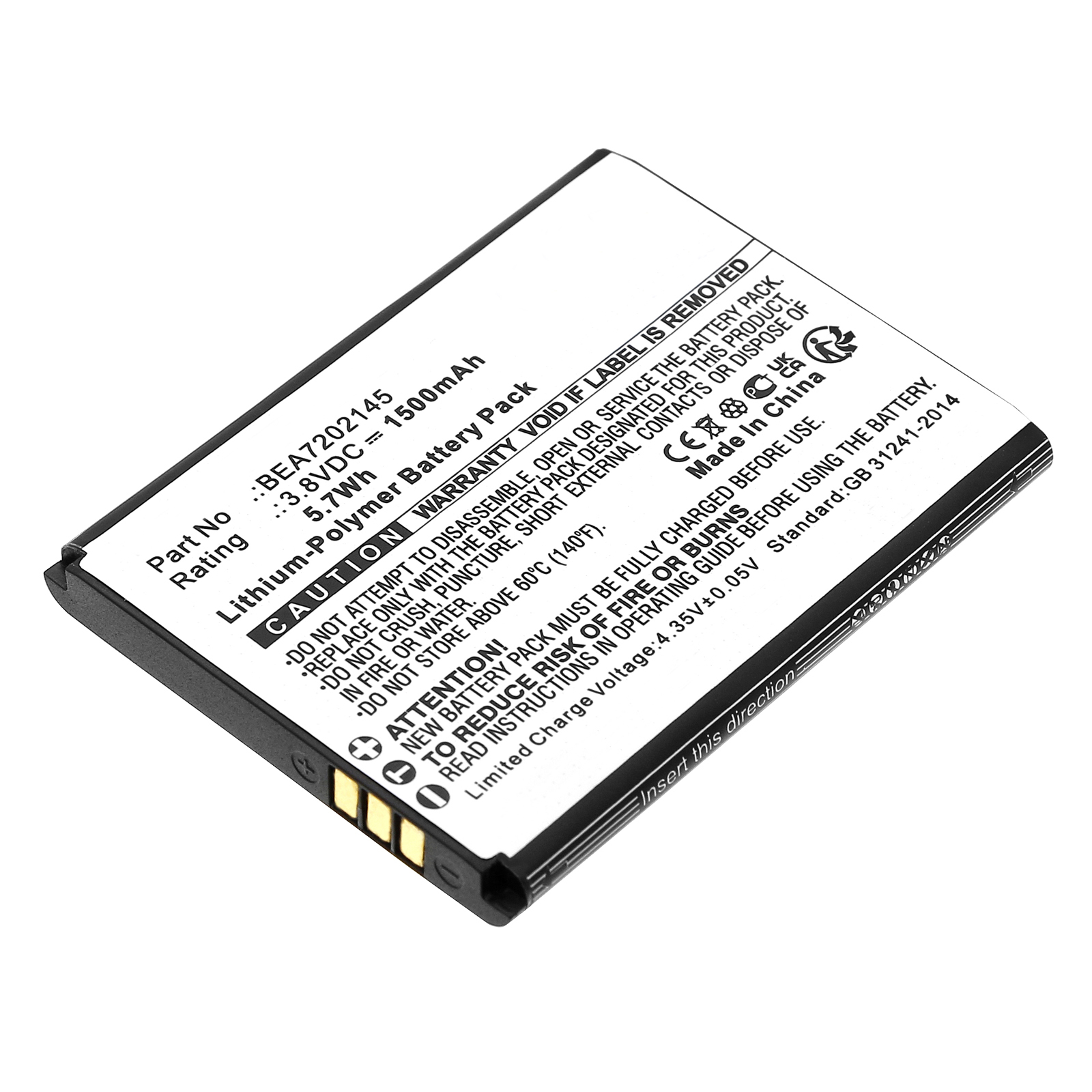 Synergy Digital Cell Phone Battery, Compatible with Bea-fon SL720 Cell Phone Battery (Li-Pol, 3.8V, 1500mAh)