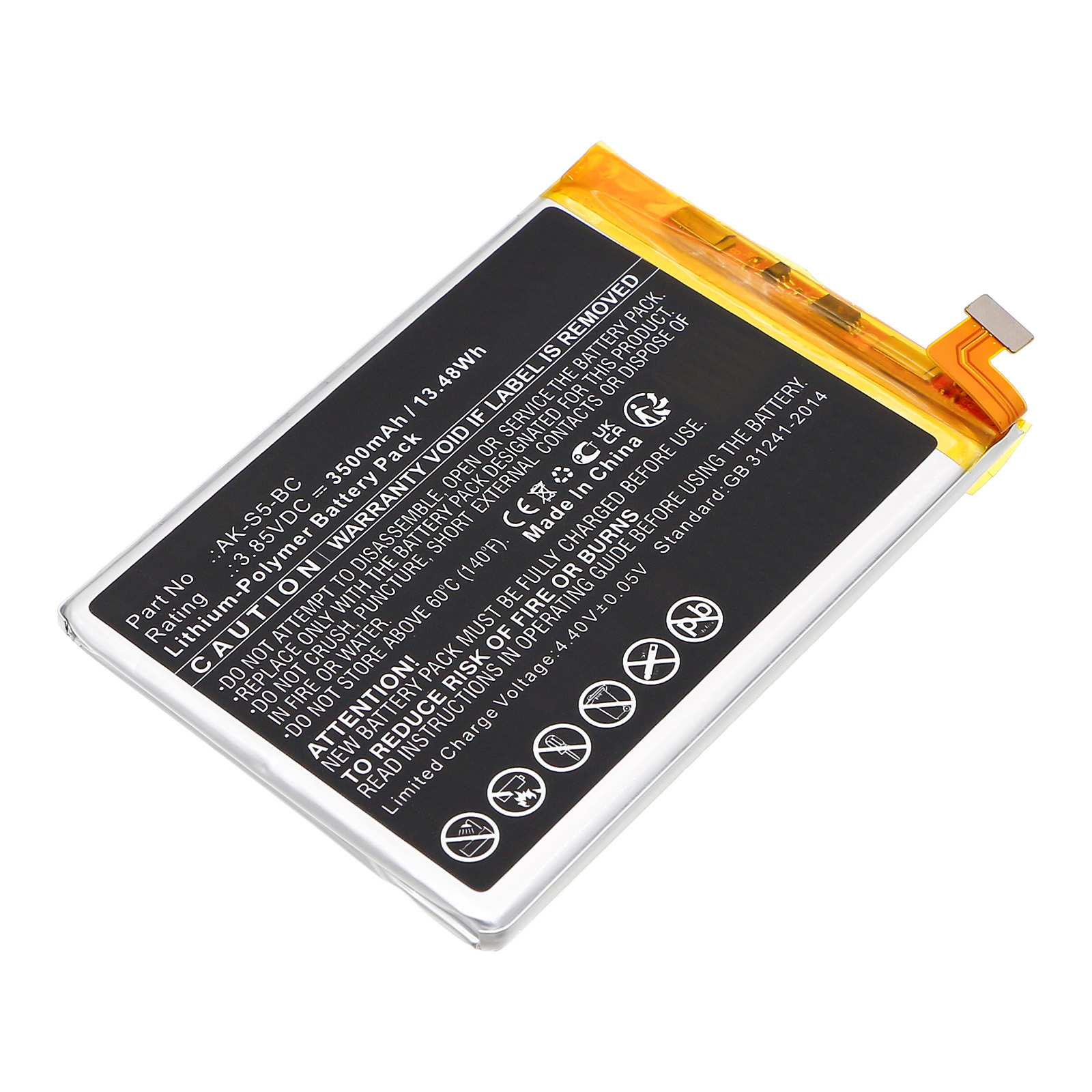 Synergy Digital Cell Phone Battery, Compatible with Emporia AK-S5-BC Cell Phone Battery (Li-Pol, 3.85V, 3500mAh)