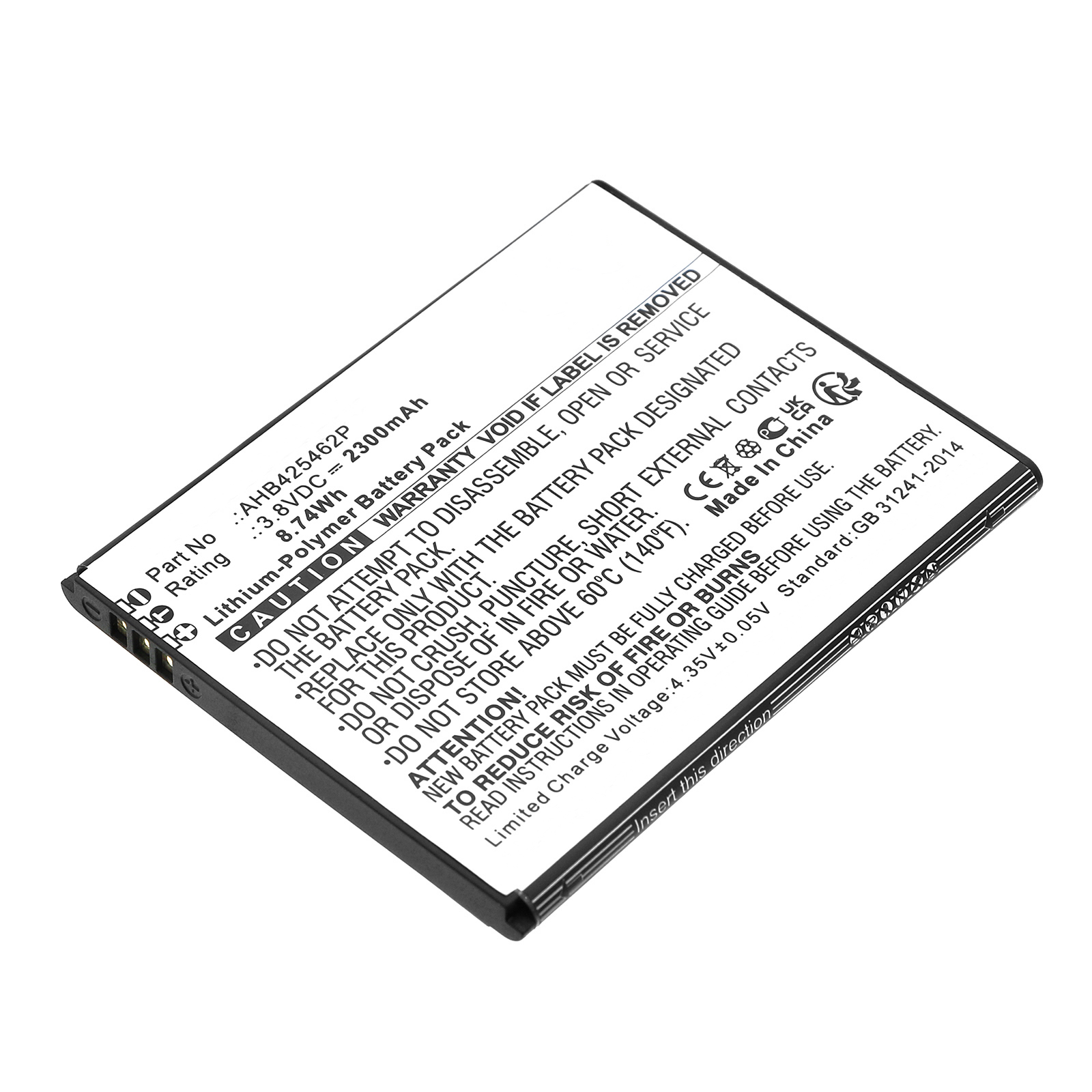 Synergy Digital Cell Phone Battery, Compatible with Maxwest AHB425462P Cell Phone Battery (Li-Pol, 3.8V, 2300mAh)
