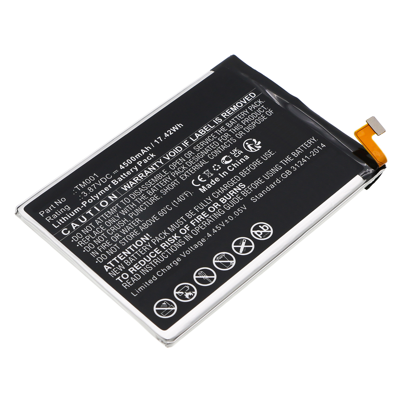 Synergy Digital Cell Phone Battery, Compatible with T-Mobile TM001 Cell Phone Battery (Li-Pol, 3.87V, 4500mAh)