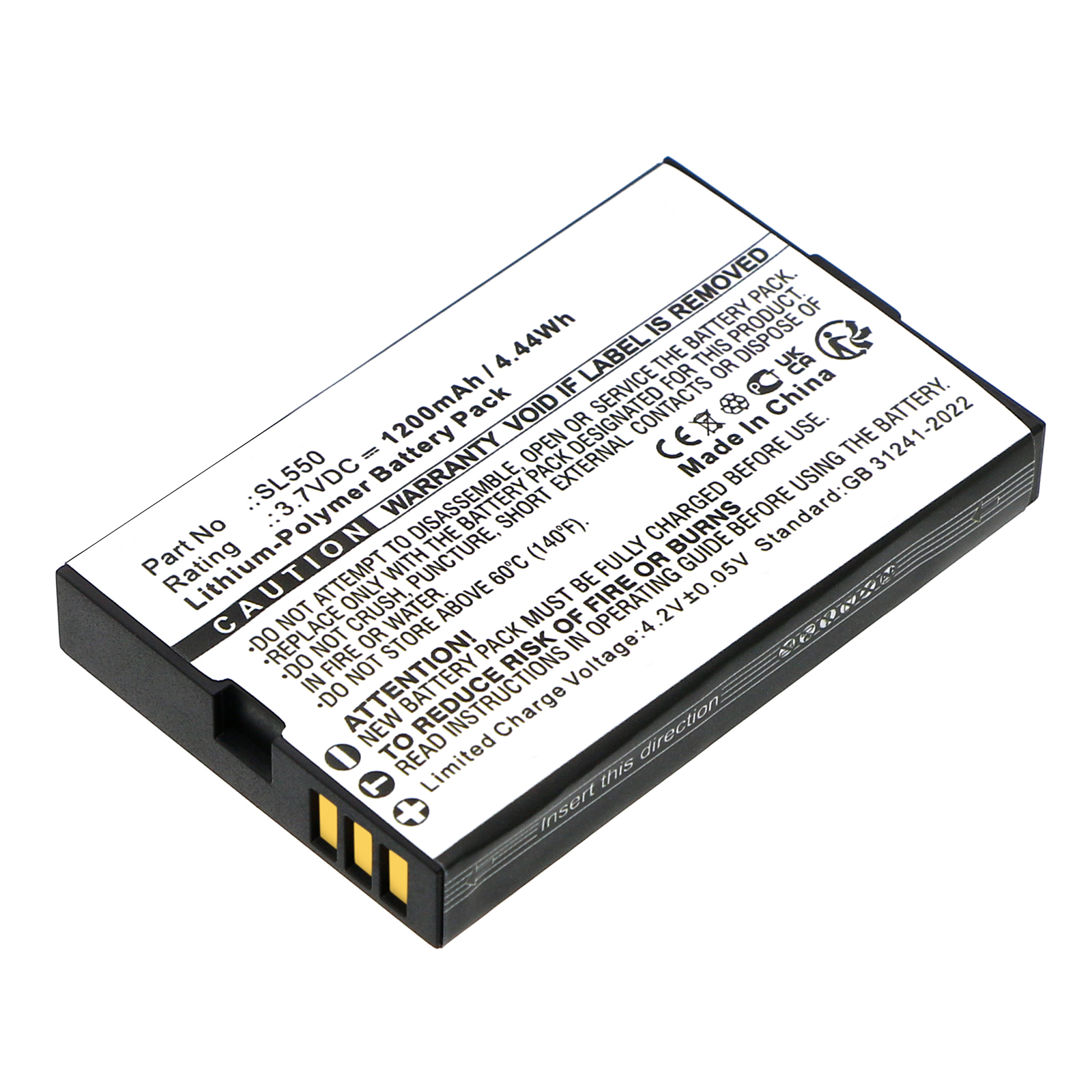 Synergy Digital Cell Phone Battery, Compatible with Bea-fon SL550 Cell Phone Battery (Li-Pol, 3.7V, 1200mAh)