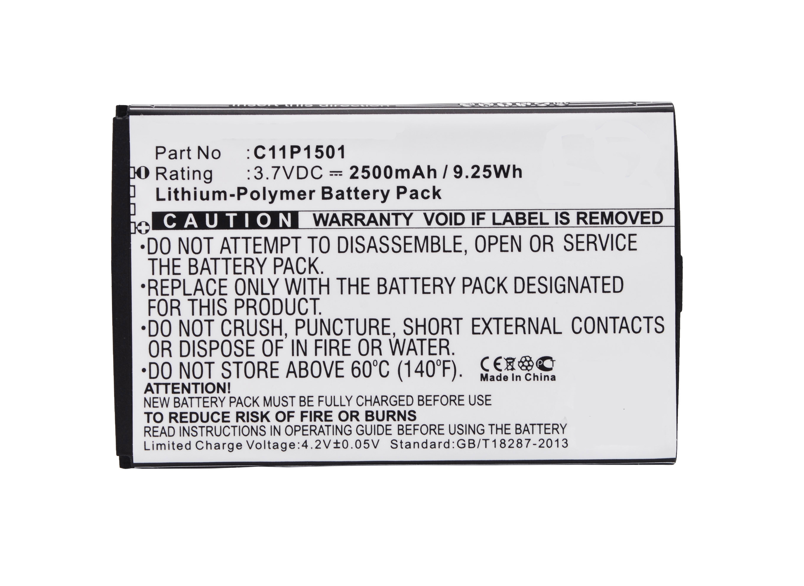 Synergy Digital Battery Compatible With Asus 0B200-01770200 Cellphone Battery - (Li-Pol, 3.7V, 2500 mAh / 9.25Wh)