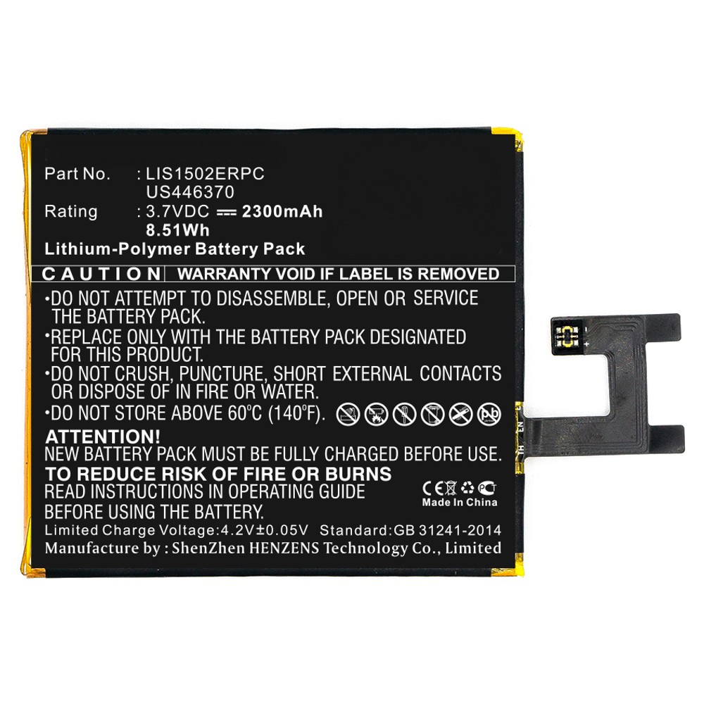 Synergy Digital Battery Compatible With Sony Ericsson 1264-7064 Cellphone Battery - (Li-Pol, 3.7V, 2300 mAh / 9.62Wh)