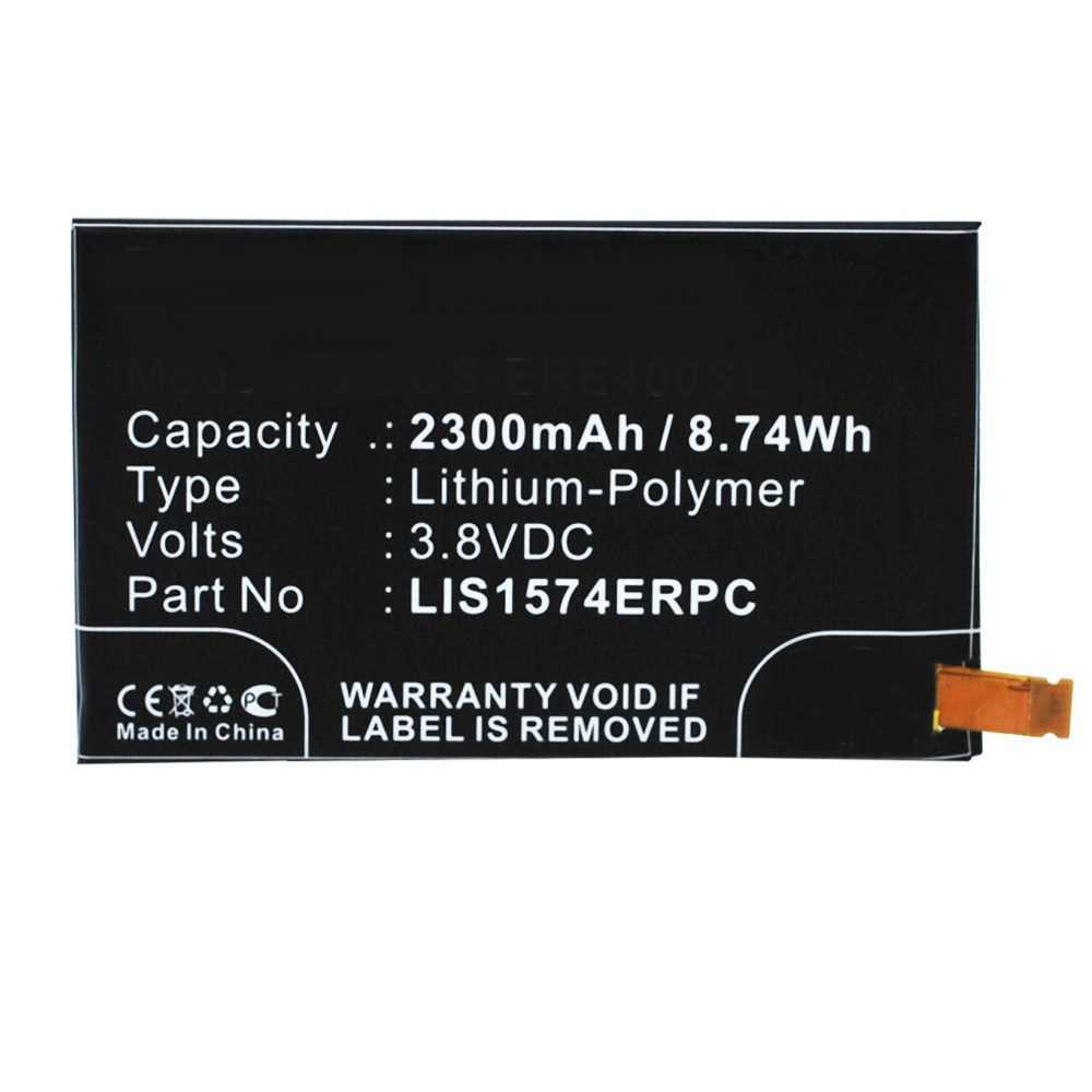 Synergy Digital Battery Compatible With Sony Ericsson 1288-1798 Cellphone Battery - (Li-Pol, 3.8V, 2300 mAh / 8.74Wh)