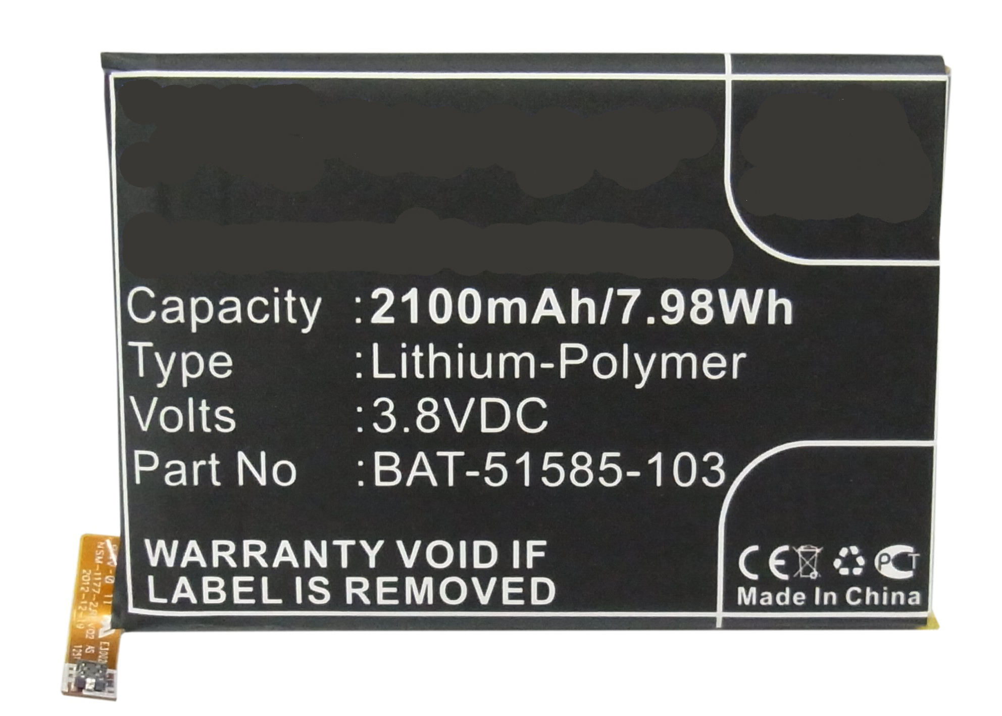 Synergy Digital Cell Phone Battery, Compatiable with Blackberry BAT-51585-003, BAT-51585-103, PTSM1 Cell Phone Battery (3.8V, Li-Pol, 2100mAh)