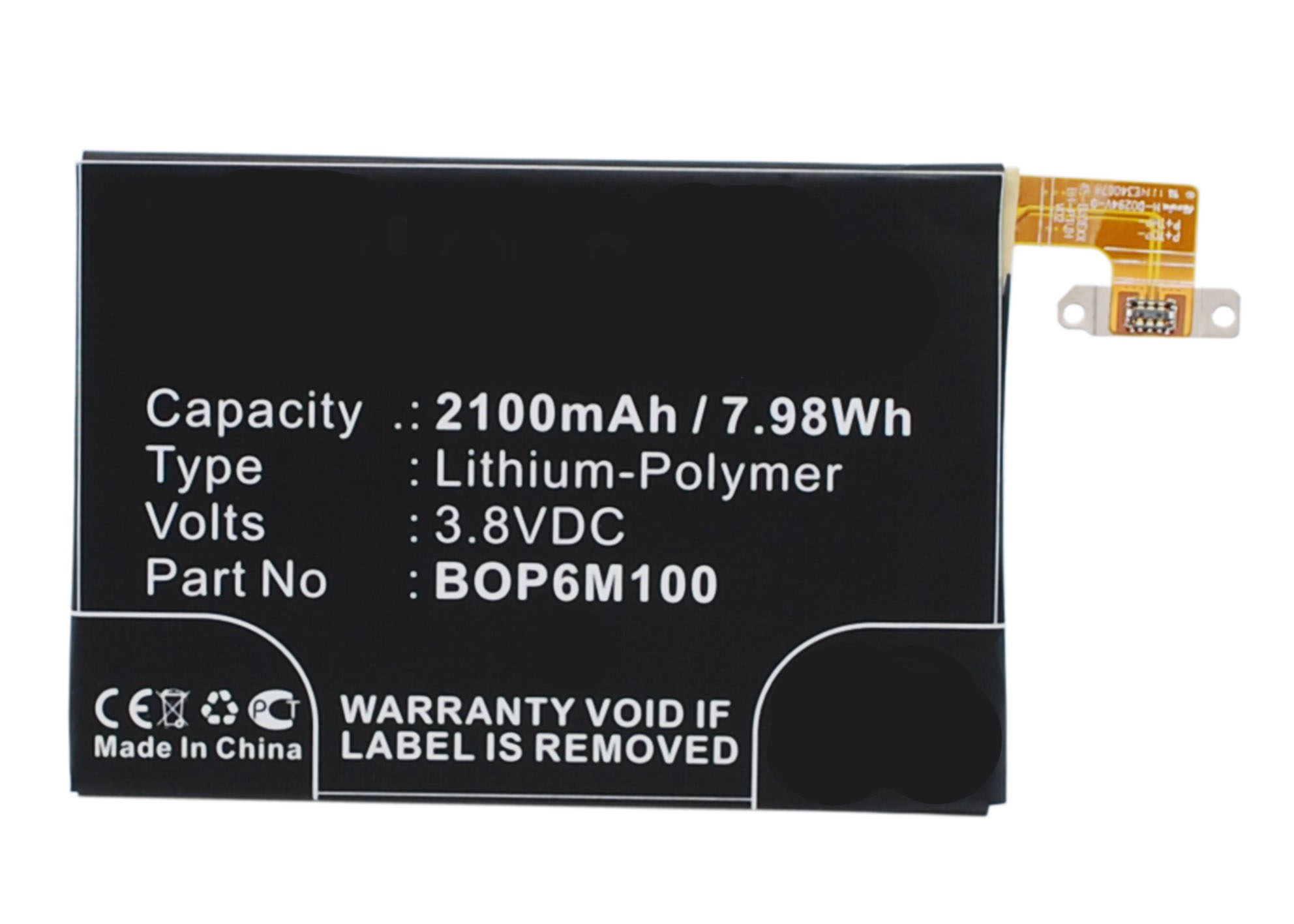 Synergy Digital Cell Phone Battery, Compatiable with HTC 35H00216-00M, B0P6M100, BOP6M100 Cell Phone Battery (3.8V, Li-Pol, 2100mAh)