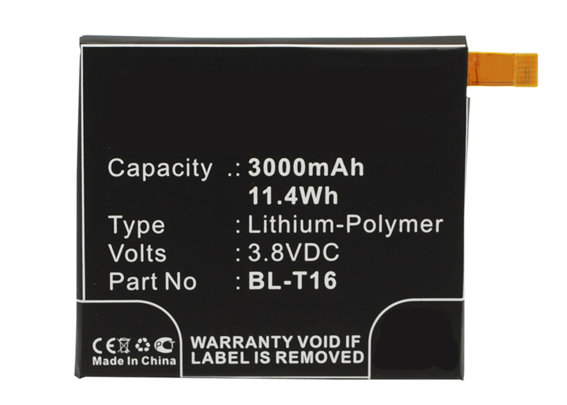 Synergy Digital Cell Phone Battery, Compatiable with LG BL-T16, EAC62718201 Cell Phone Battery (3.8V, Li-Pol, 3000mAh)