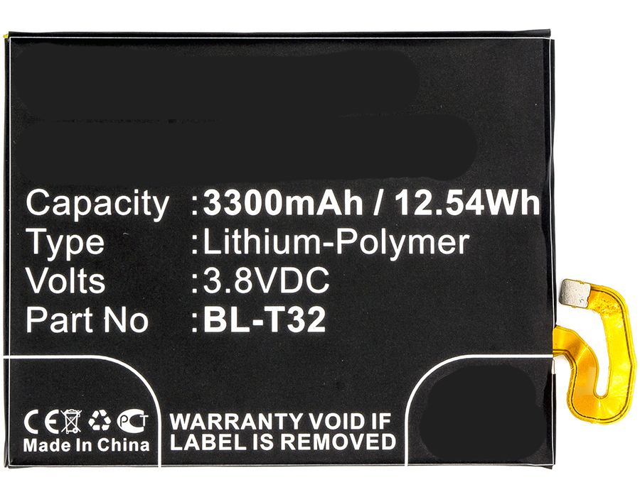 Synergy Digital Cell Phone Battery, Compatiable with LG BL-T32, EAC63438701 Cell Phone Battery (3.8V, Li-Pol, 3300mAh)