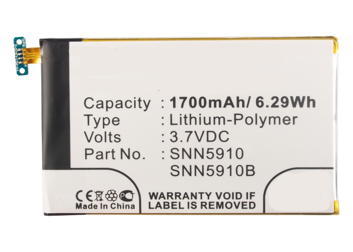 Synergy Digital Cell Phone Battery, Compatiable with Motorola EB20, SNN5899, SNN5899A, SNN5899B Cell Phone Battery (3.7V, Li-Pol, 1700mAh)