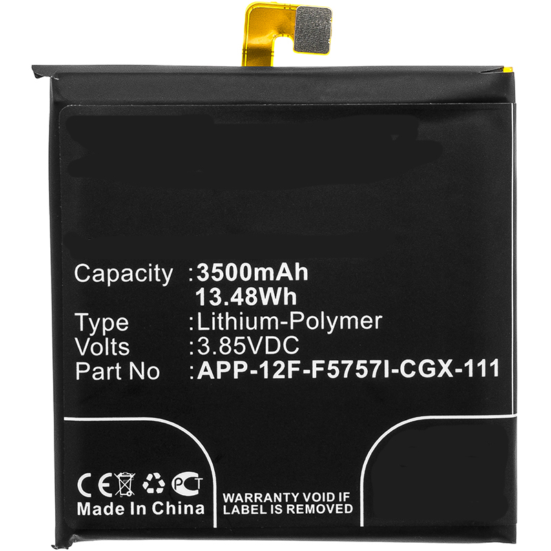 Synergy Digital Cell Phone Battery, Compatiable with CAT APP-12F-F5757I-CGX-111 Cell Phone Battery (3.85V, Li-Pol, 3500mAh)