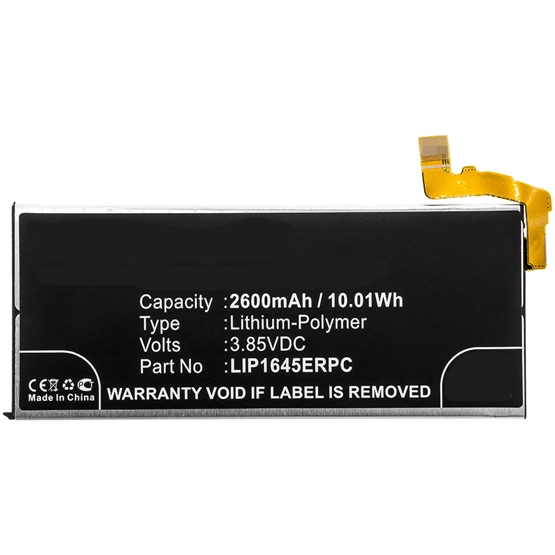 Synergy Digital Cell Phone Battery, Compatiable with Sony LIP1645ERPC Cell Phone Battery (3.85V, Li-Pol, 2600mAh)
