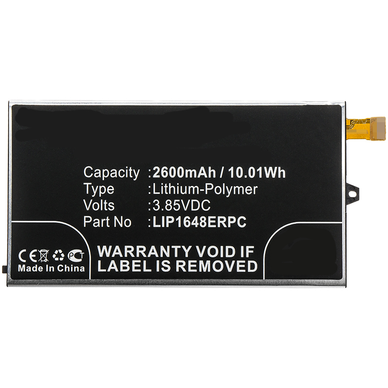 Synergy Digital Cell Phone Battery, Compatiable with Sony LIP1648ERPC Cell Phone Battery (3.85V, Li-Pol, 2600mAh)