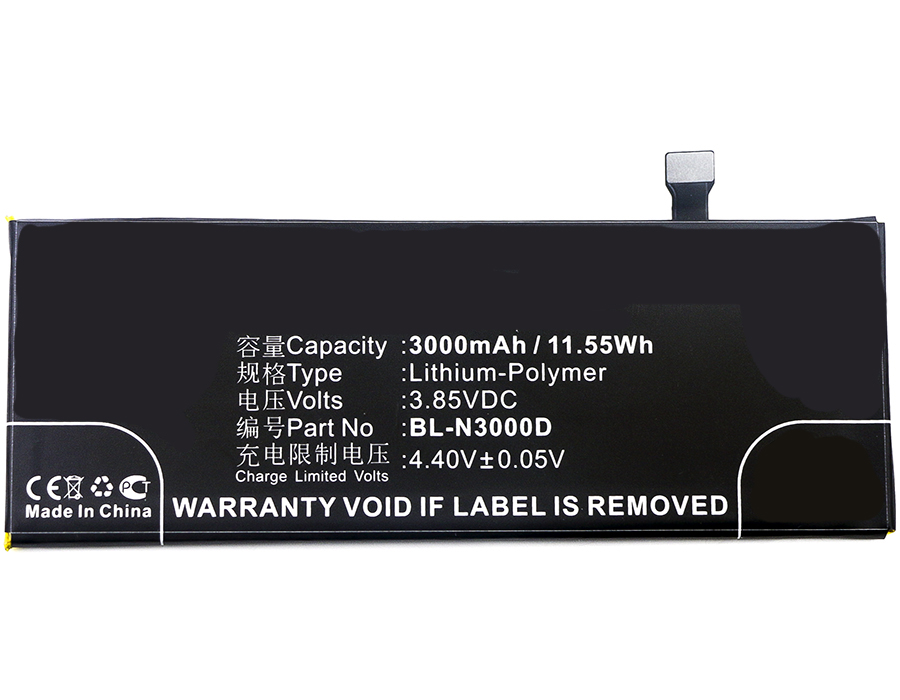 Synergy Digital Cell Phone Battery, Compatiable with BLU BL-N3000D Cell Phone Battery (3.85V, Li-Pol, 3000mAh)