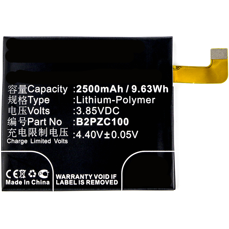 Synergy Digital Cell Phone Battery, Compatiable with HTC 35H00271-00M, B2PZC100 Cell Phone Battery (3.85V, Li-Pol, 2500mAh)