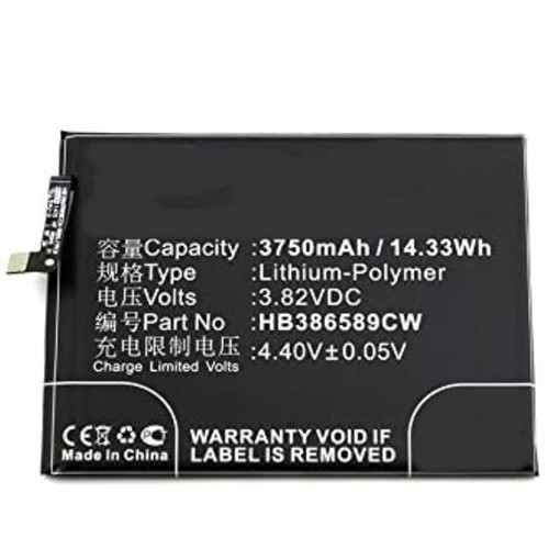 Synergy Digital Cell Phone Battery, Compatiable with HUAWEI HB386589CW, HB386589EBC, HB386589ECW Cell Phone Battery (3.82V, Li-Pol, 3750mAh)