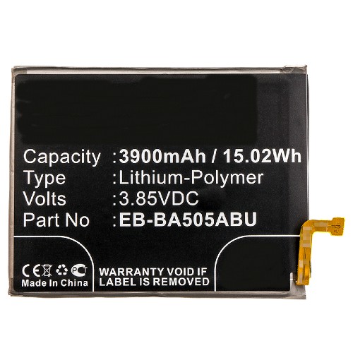 Synergy Digital Cell Phone Battery, Compatiable with Samsung EB-BA505ABN, EB-BA505ABU, GH82-19269A Cell Phone Battery (3.85V, Li-Pol, 3900mAh)