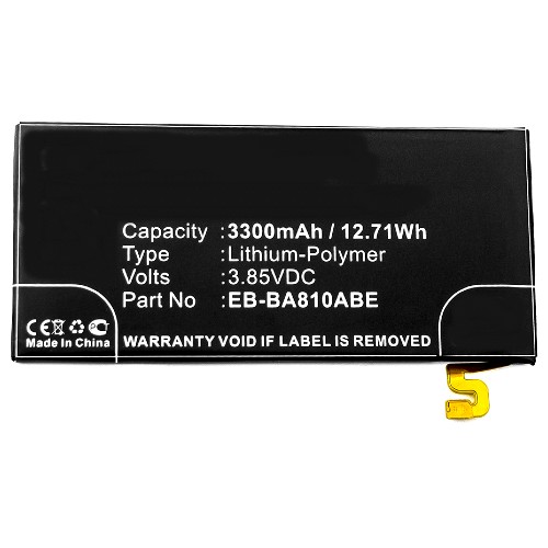 Synergy Digital Cell Phone Battery, Compatiable with Samsung EB-BA810ABE Cell Phone Battery (3.85V, Li-Pol, 3300mAh)