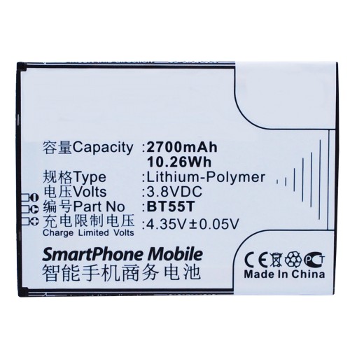 Synergy Digital Cell Phone Battery, Compatiable with ZOPO BT55T Cell Phone Battery (3.8V, Li-Pol, 2700mAh)