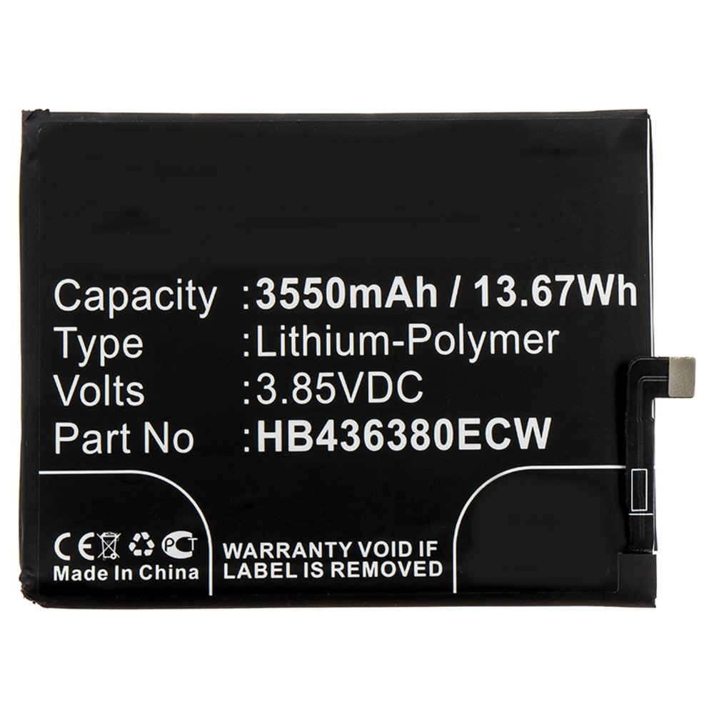 Synergy Digital Cell Phone Battery, Compatible with Huawei HB436380ECW Cell Phone Battery (3.85, Li-Polymer, 3550mAh)