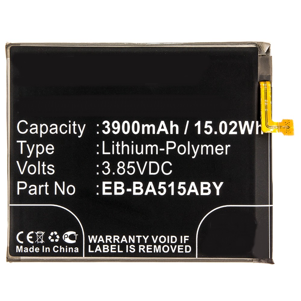 Synergy Digital Cell Phone Battery, Compatible with Samsung EB-BA515ABE, EB-BA515ABY Cell Phone Battery (3.85, Li-Polymer, 3900mAh)