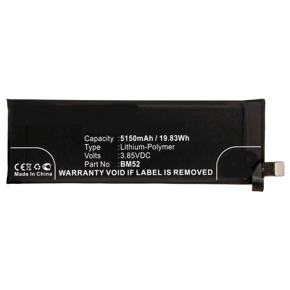 Synergy Digital Cell Phone Battery, Compatible with Xiaomi BM52 Cell Phone Battery (3.85, Li-Polymer, 5150mAh)