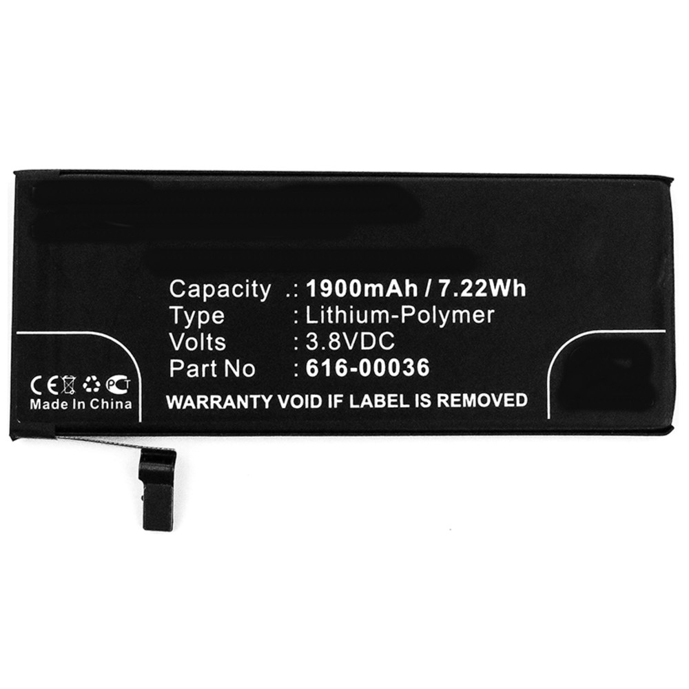 Synergy Digital Mobile, SmartPhone Battery, Compatible with Apple A1633, A1688, A1691, A1700, iPhone 6s Mobile, SmartPhone Battery (3.8, Li-Pol, 1900mAh)