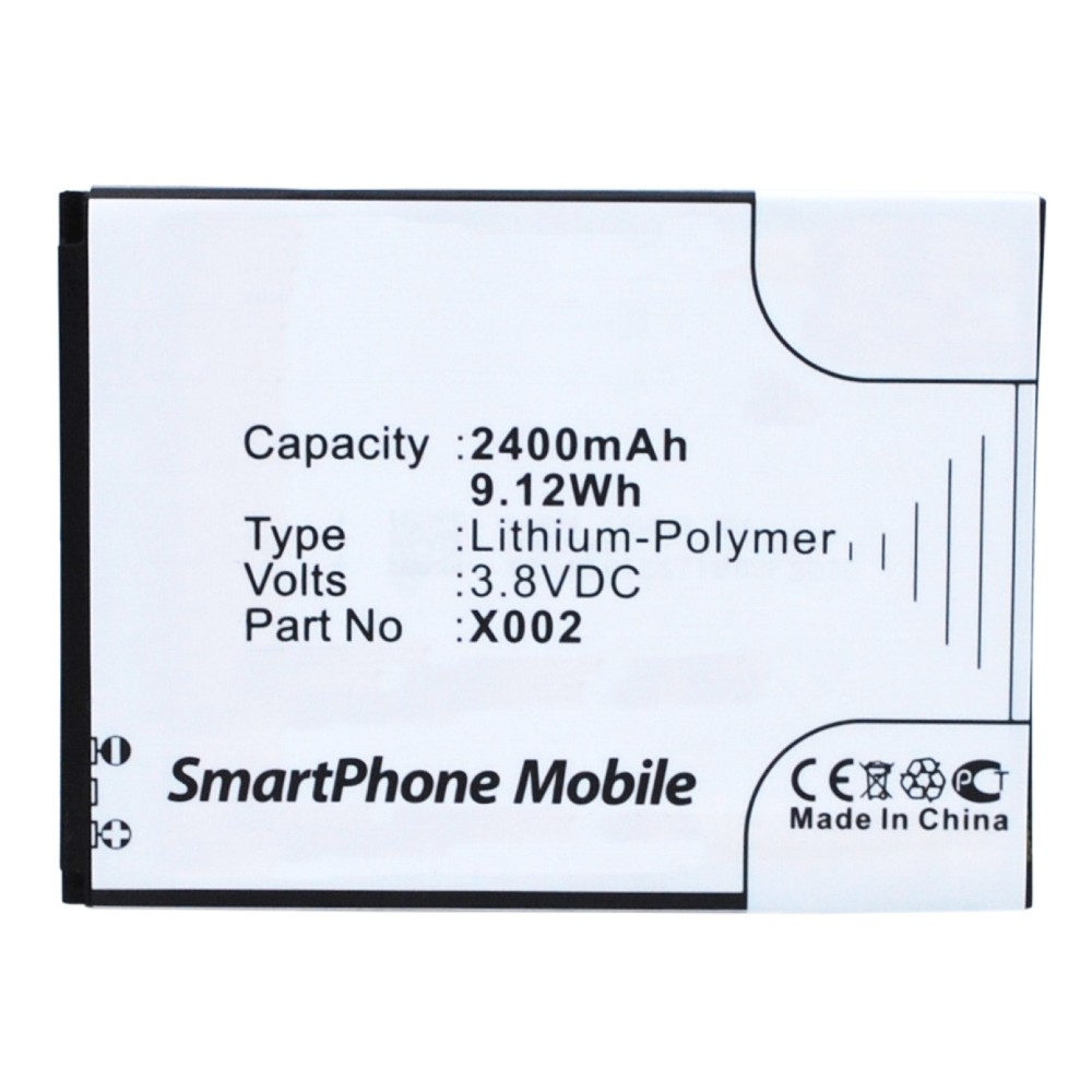 Synergy Digital Cell Phone Battery, Compatible with Asus X002 Cell Phone Battery (Li-Pol, 3.8V, 2400mAh)